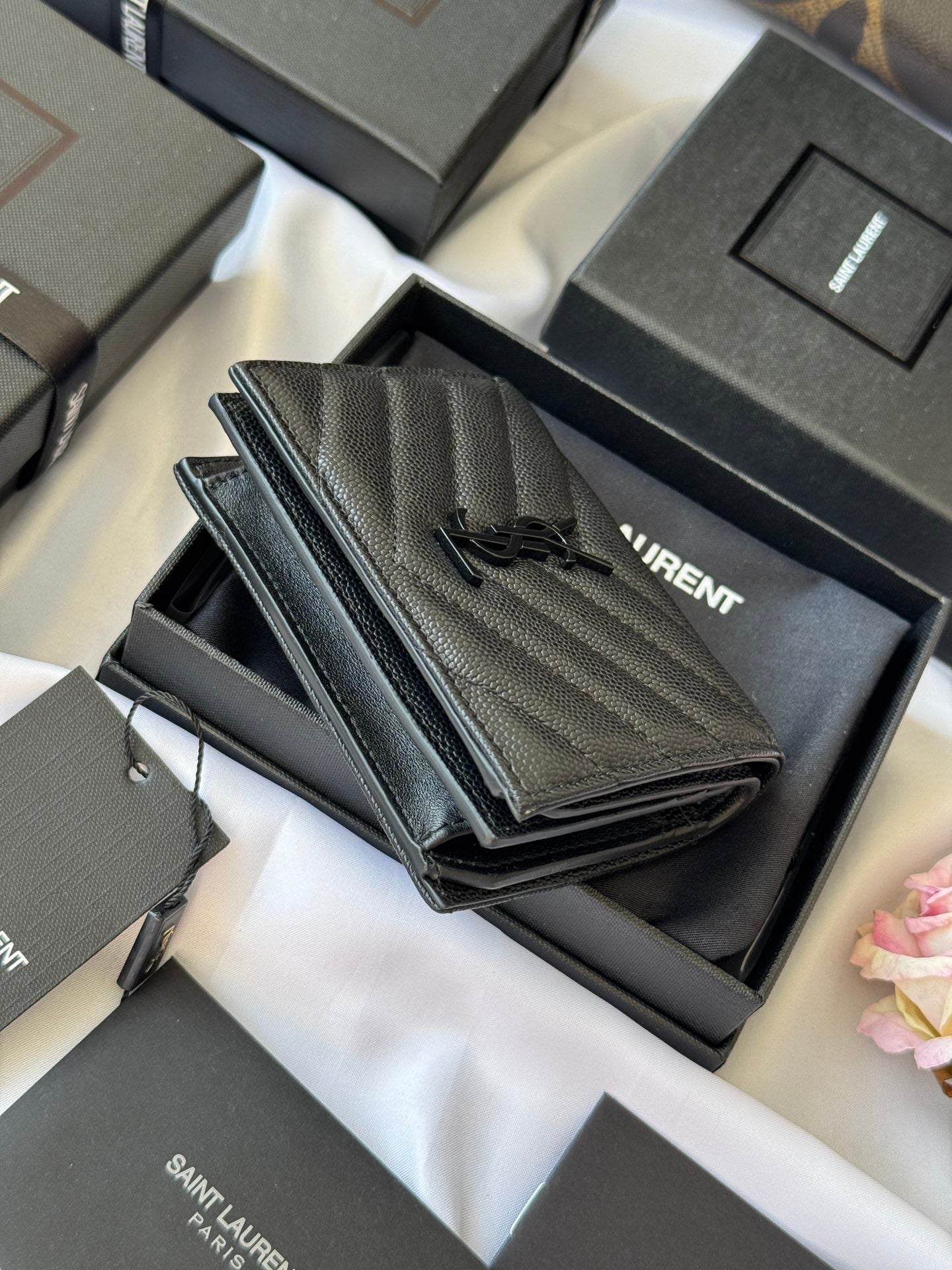 YSL Wallet Black Cowhide 240570 mysite