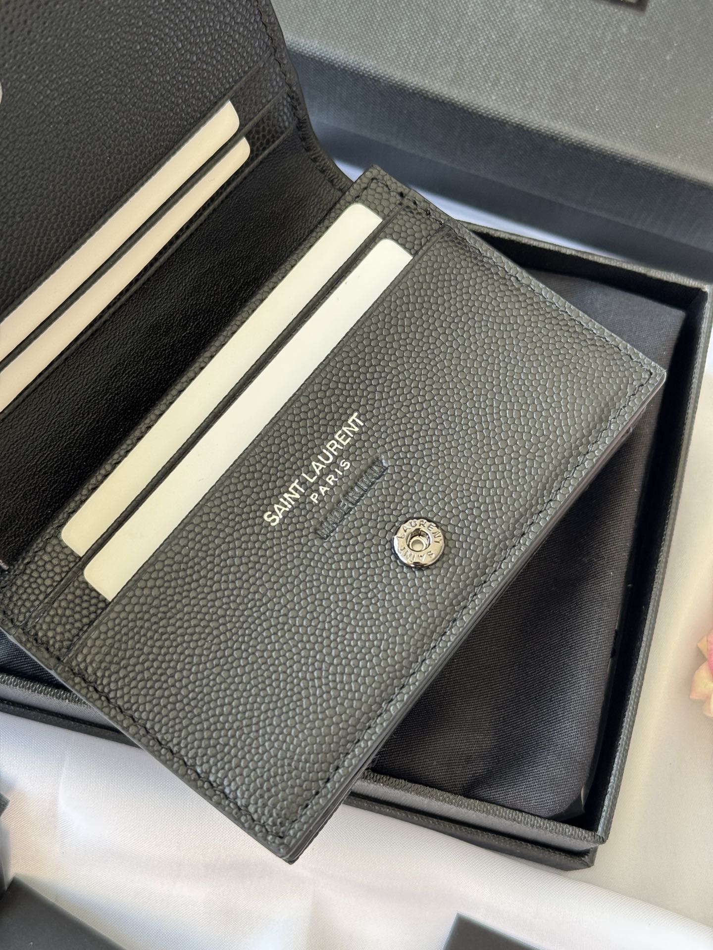 YSL Wallet Black Cowhide 240570 mysite