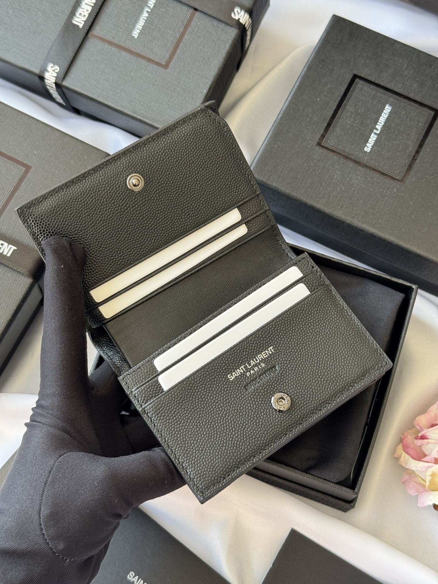 YSL Wallet Black Cowhide 240570 mysite