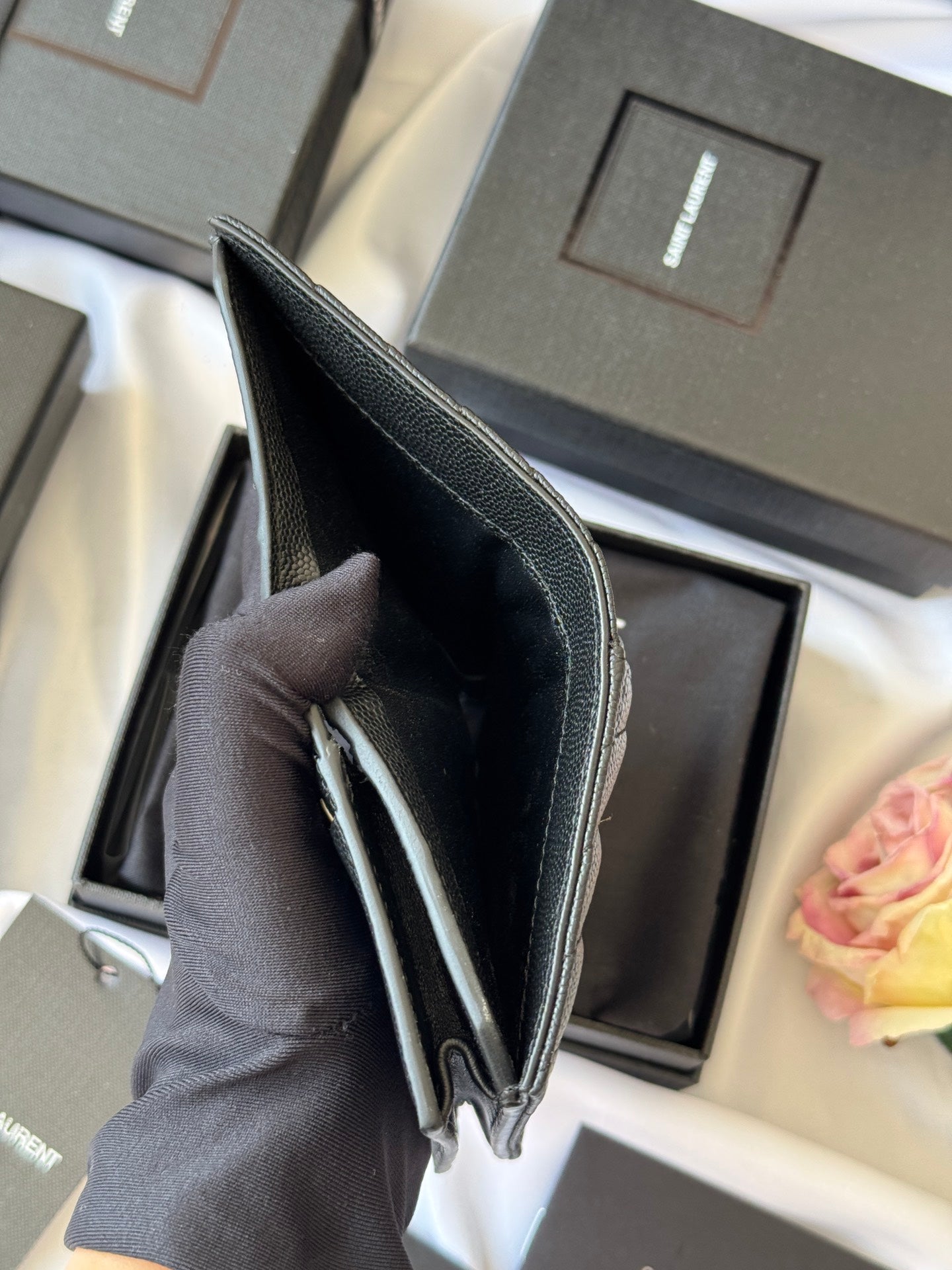 YSL Wallet Black Cowhide 240570 mysite