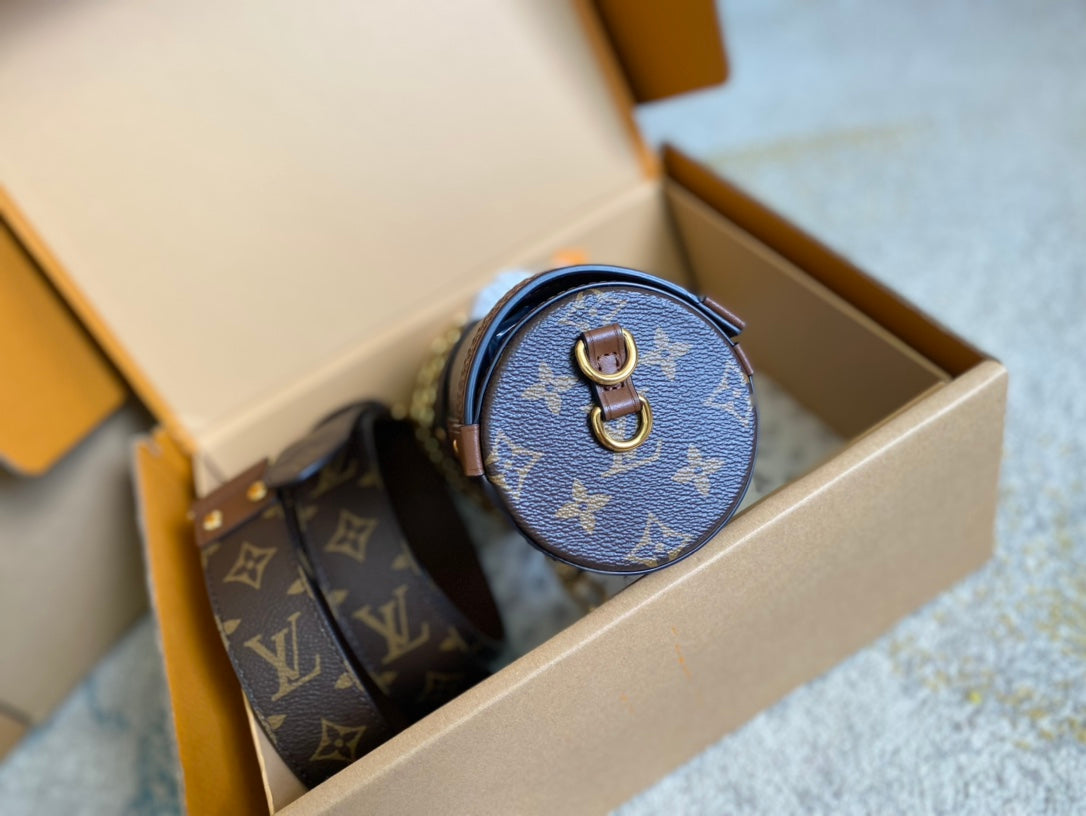 PAPILLON TRUNK 19 IN BROWN MONOGRAM CANVAS GOLD HARDWARE mysite