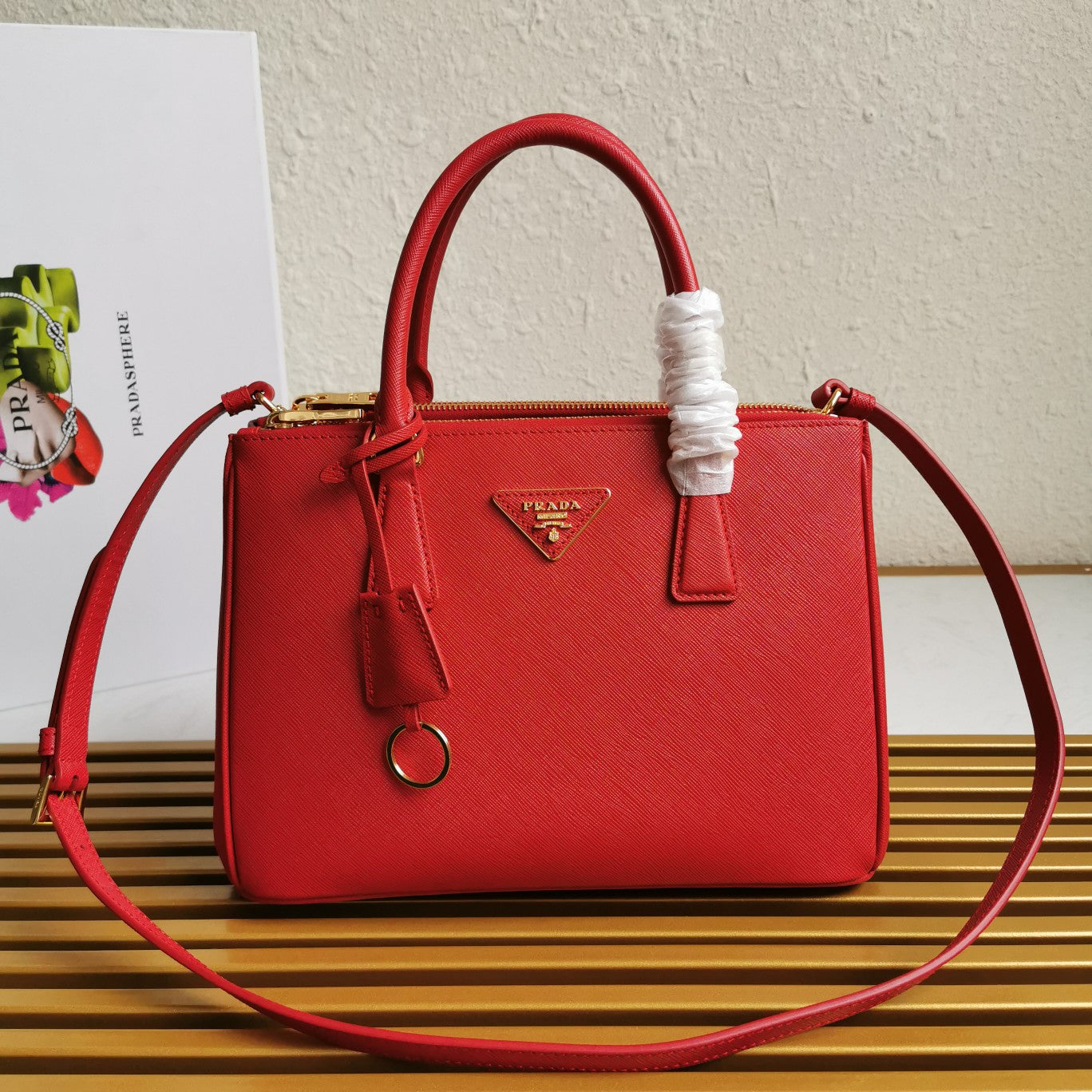 PRA GALLERIA 28 BAG IN CHERRY RED SAFFIANO LEATHER mysite