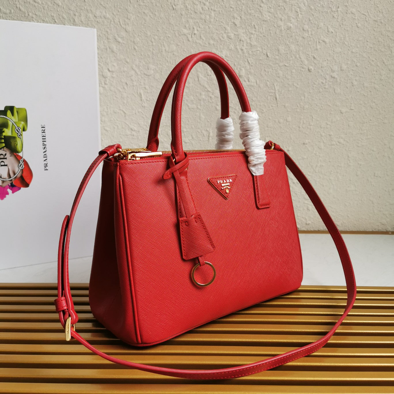 PRA GALLERIA 28 BAG IN CHERRY RED SAFFIANO LEATHER mysite