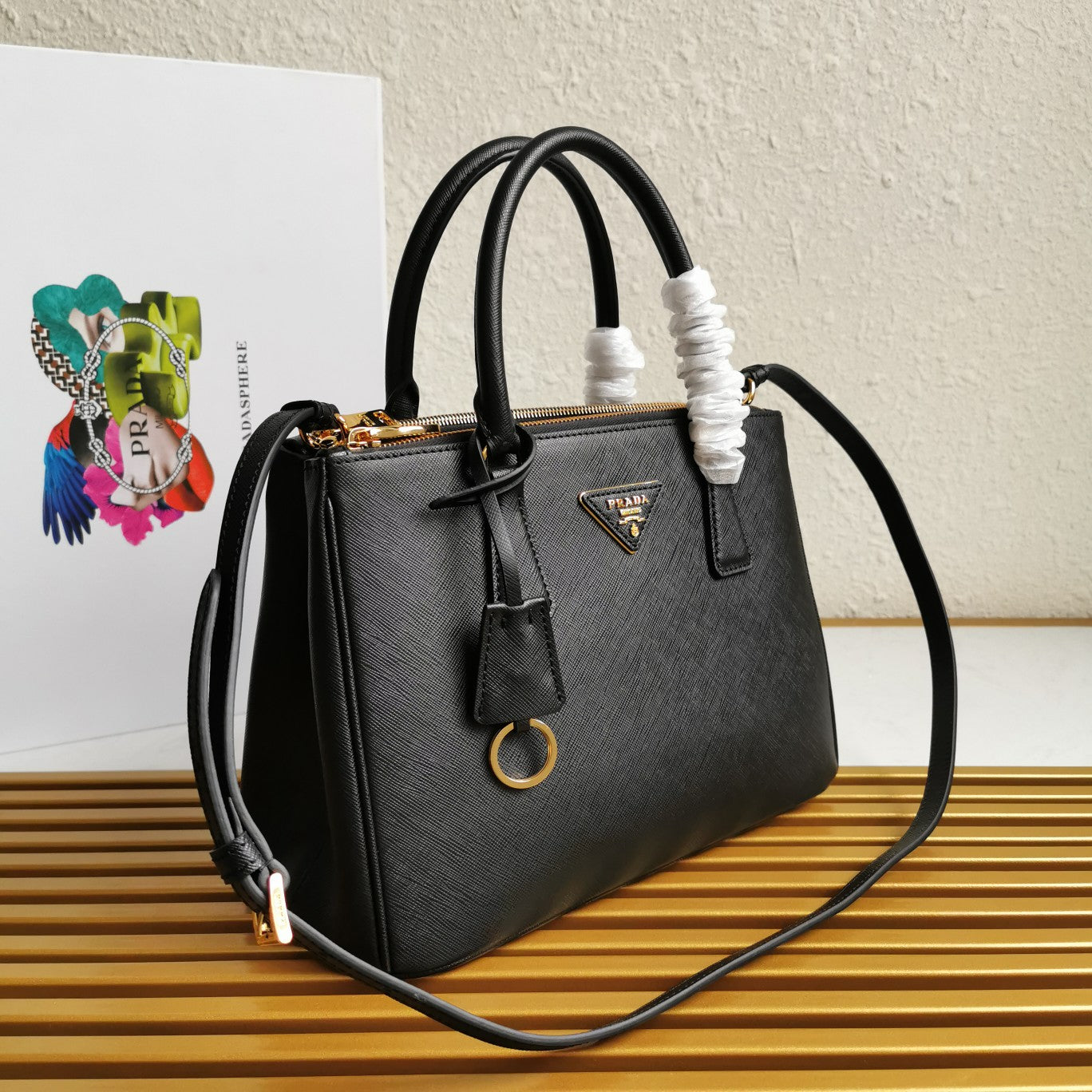 PRA GALLERIA 28 BAG IN BLACK SAFFIANO LEATHER mysite