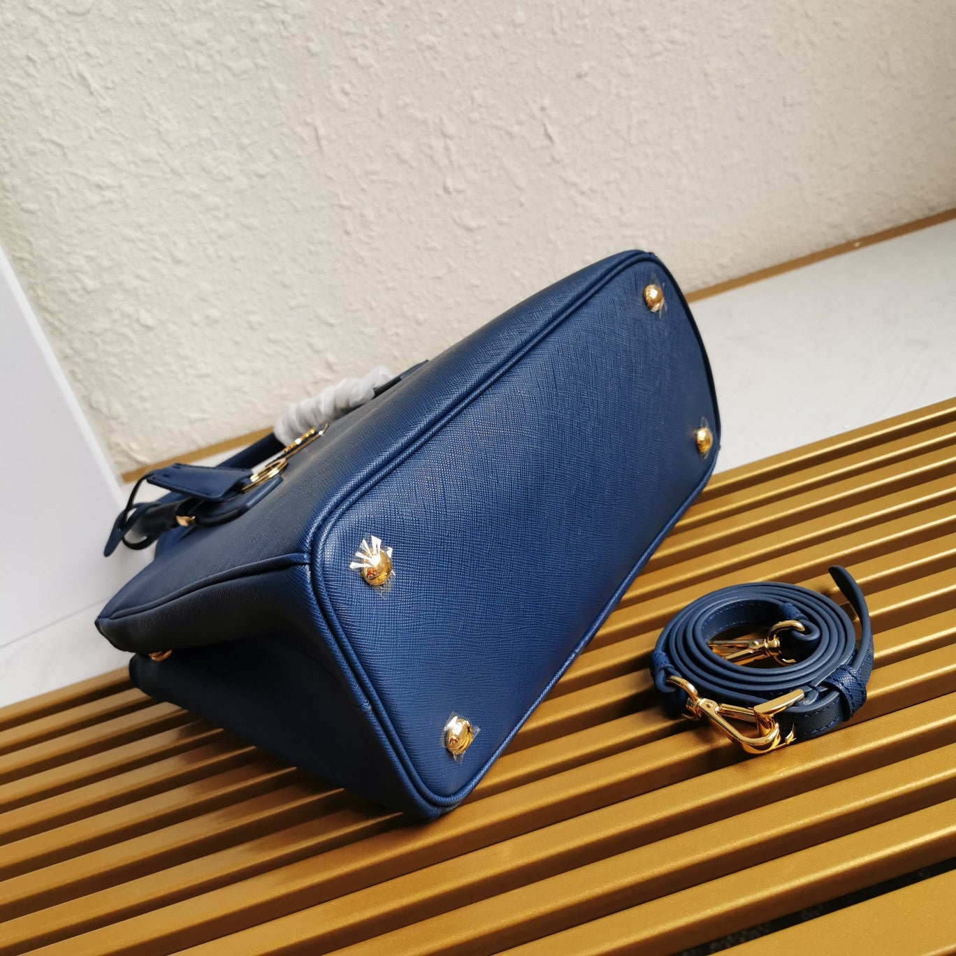 PRA GALLERIA 28 BAG IN NAVY BLUE SAFFIANO LEATHER mysite