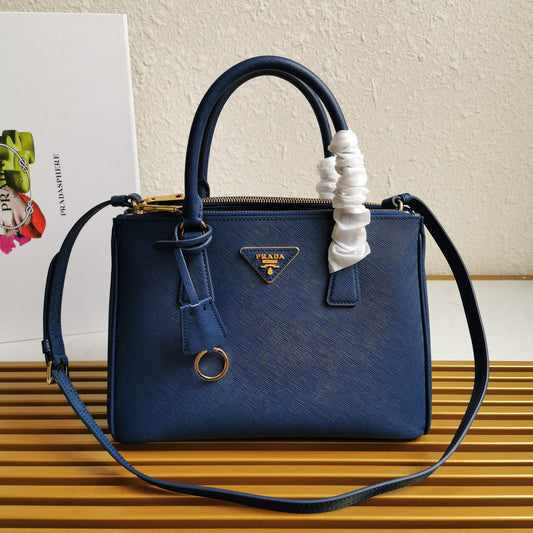 PRA GALLERIA 28 BAG IN NAVY BLUE SAFFIANO LEATHER mysite
