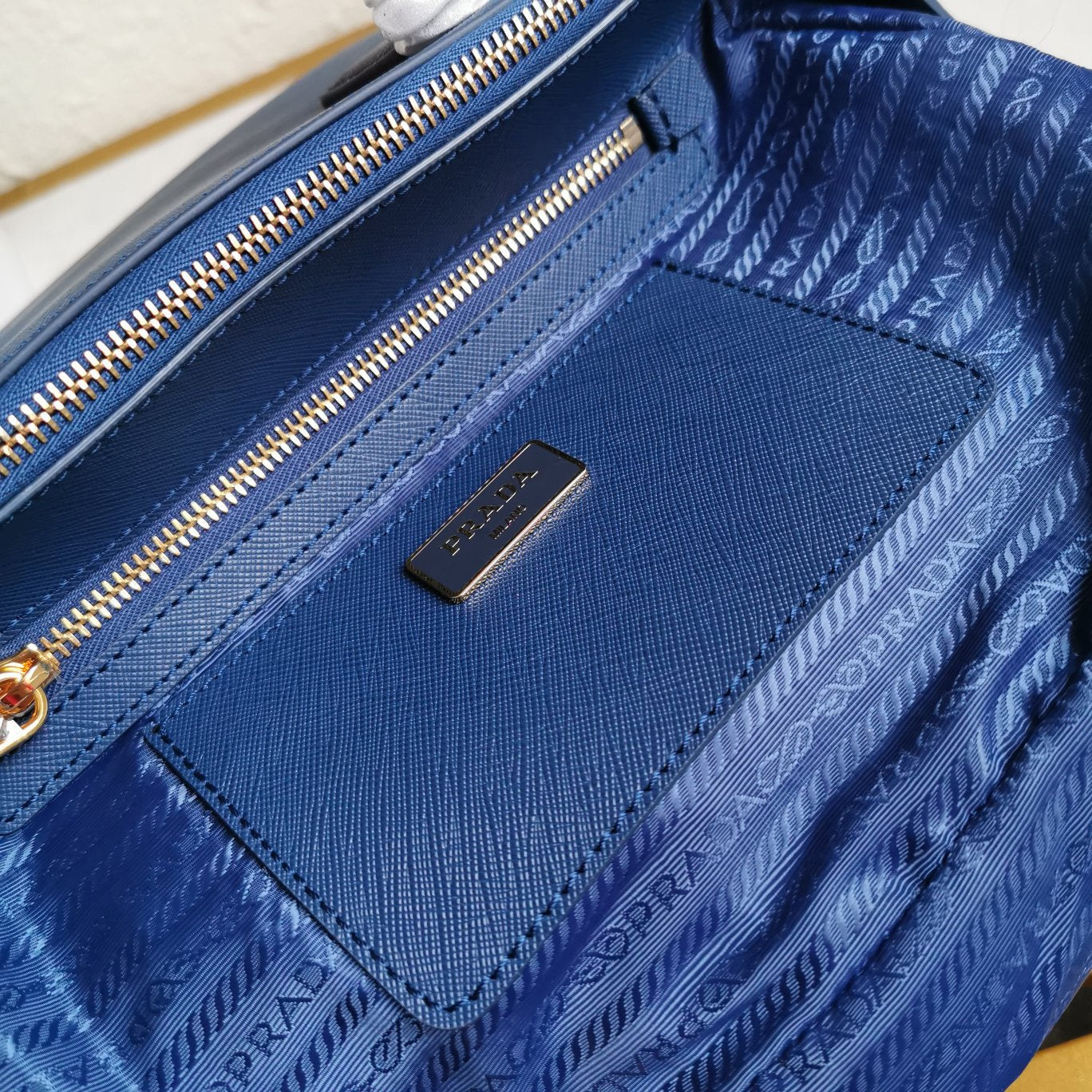 PRA GALLERIA 28 BAG IN NAVY BLUE SAFFIANO LEATHER mysite