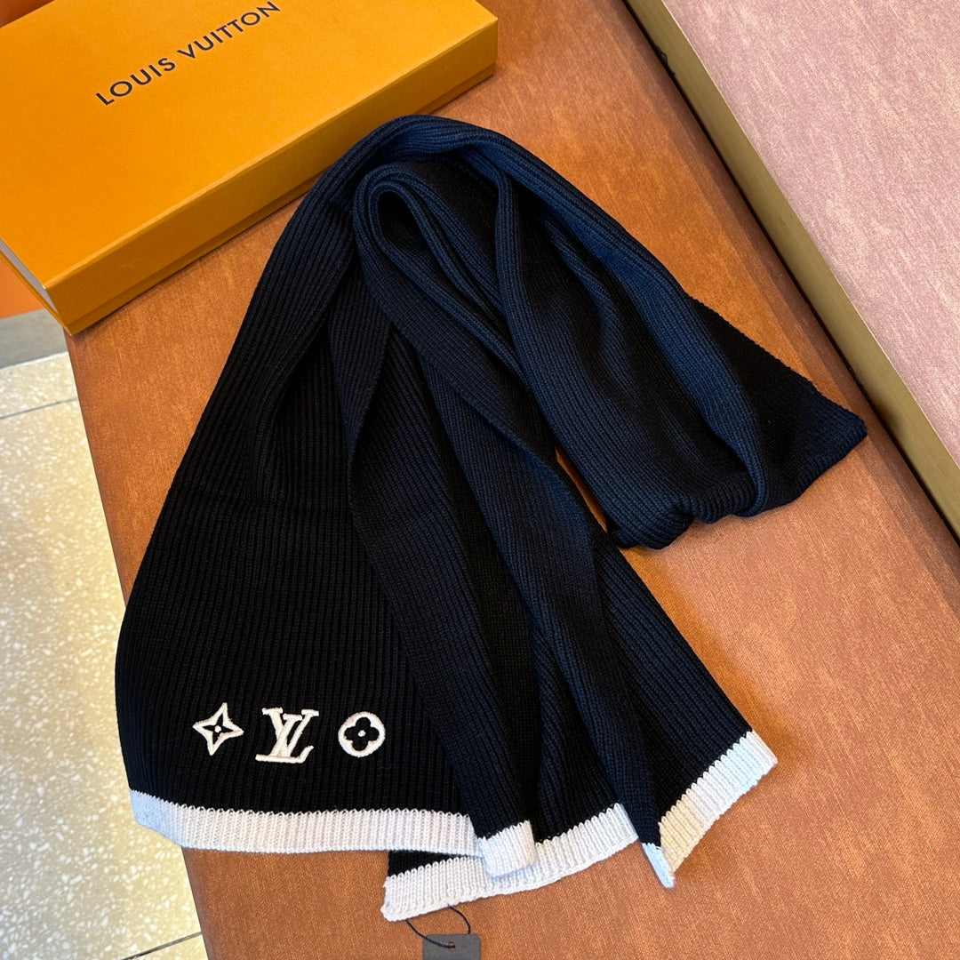 HEADLINE SCARF 200 CM IN BLACK WOOL 108956 mysite