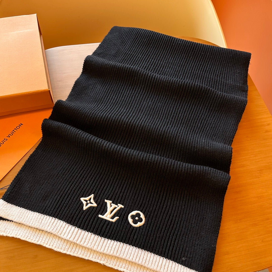 HEADLINE SCARF 200 CM IN BLACK WOOL 108956 mysite