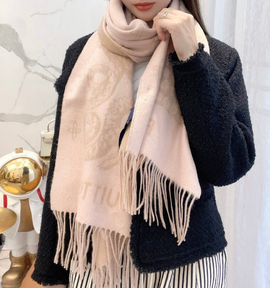 SCARF 170 CM IN LIGHT PINK MONOGRAM CASHMERE 396380 mysite