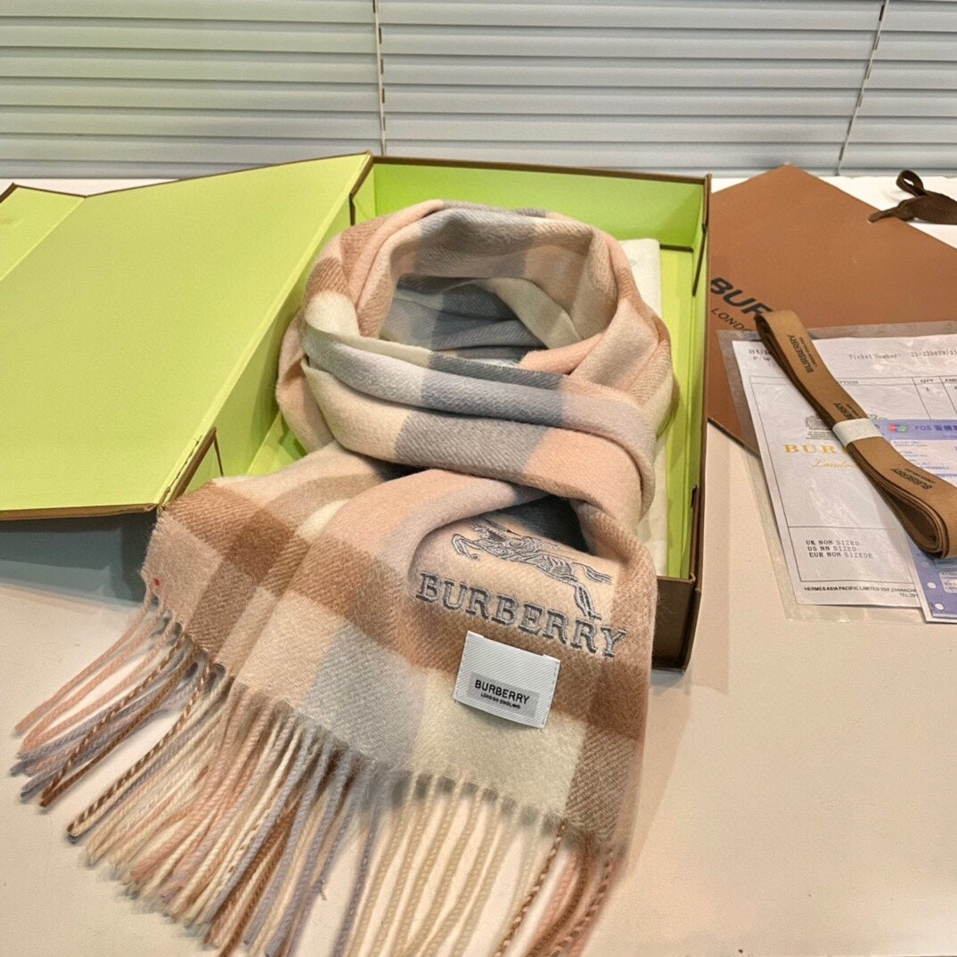 CLASSIC CHECK SCARF 180 CM IN COLORFUL CASHMERE 408963 mysite