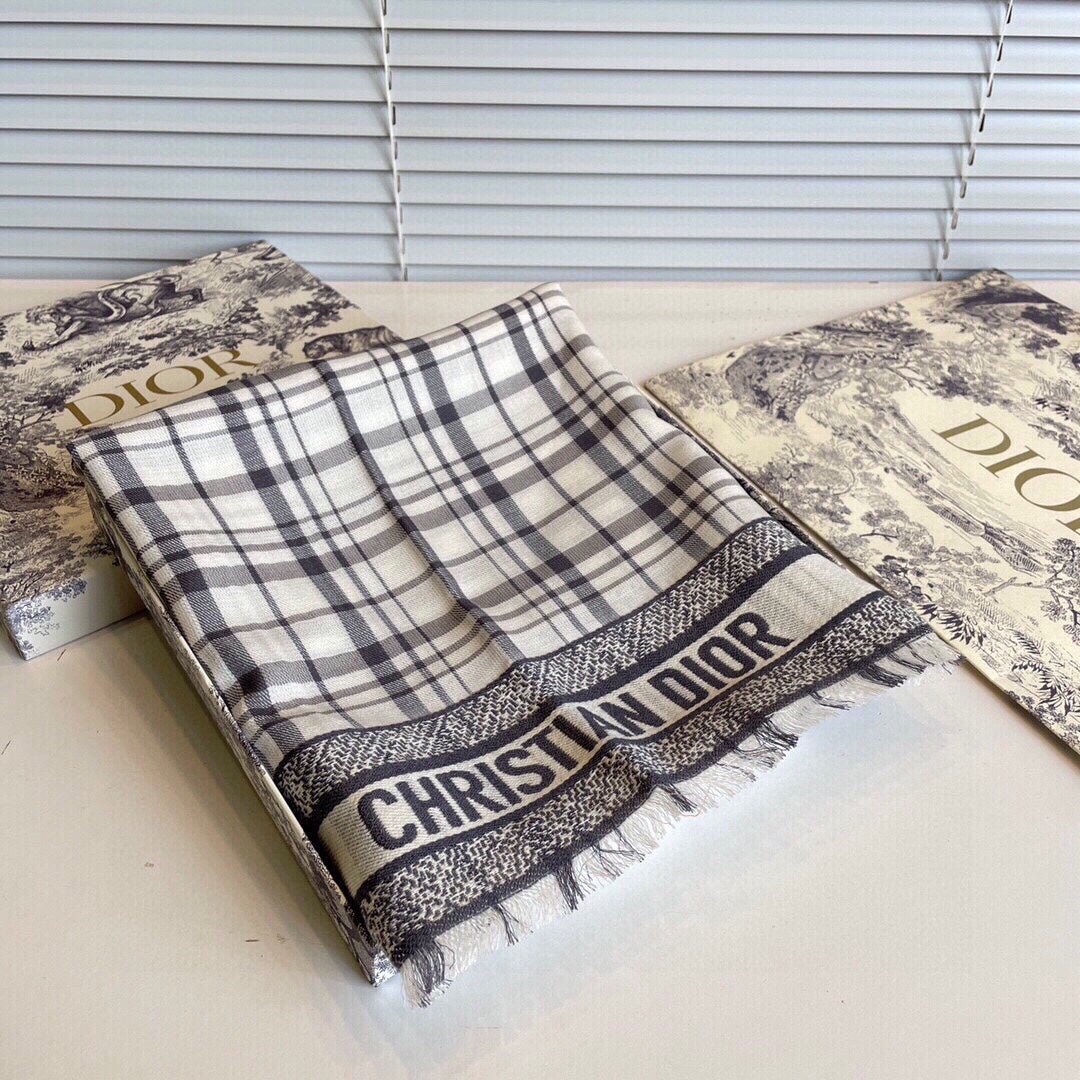 SCARF 200 CM IN BLACK MIX WHITE CASHMERE AND SILK 418334 mysite