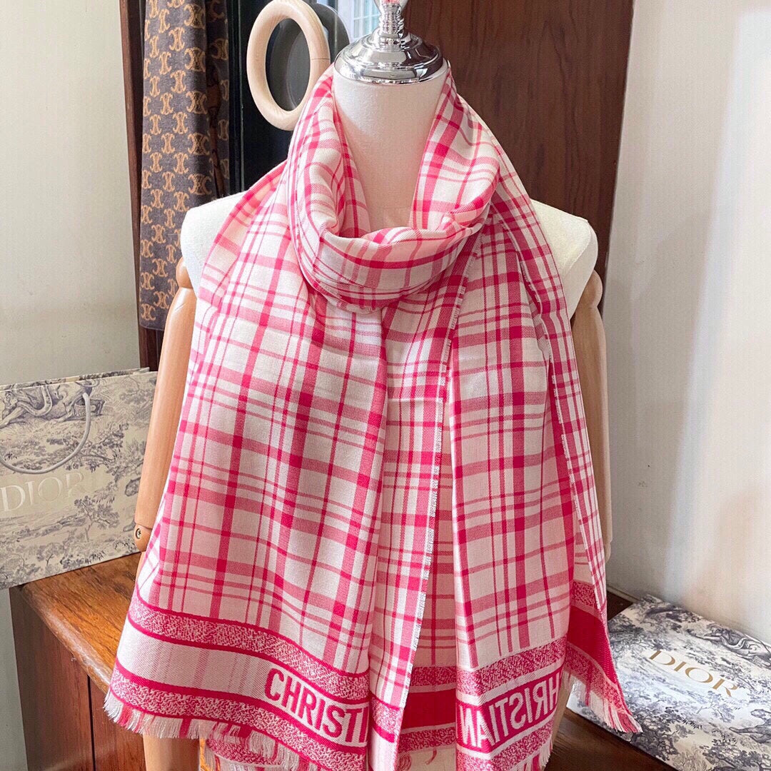 SCARF 200 CM IN PUNCH PINK CASHMERE AND SILK 418335 mysite
