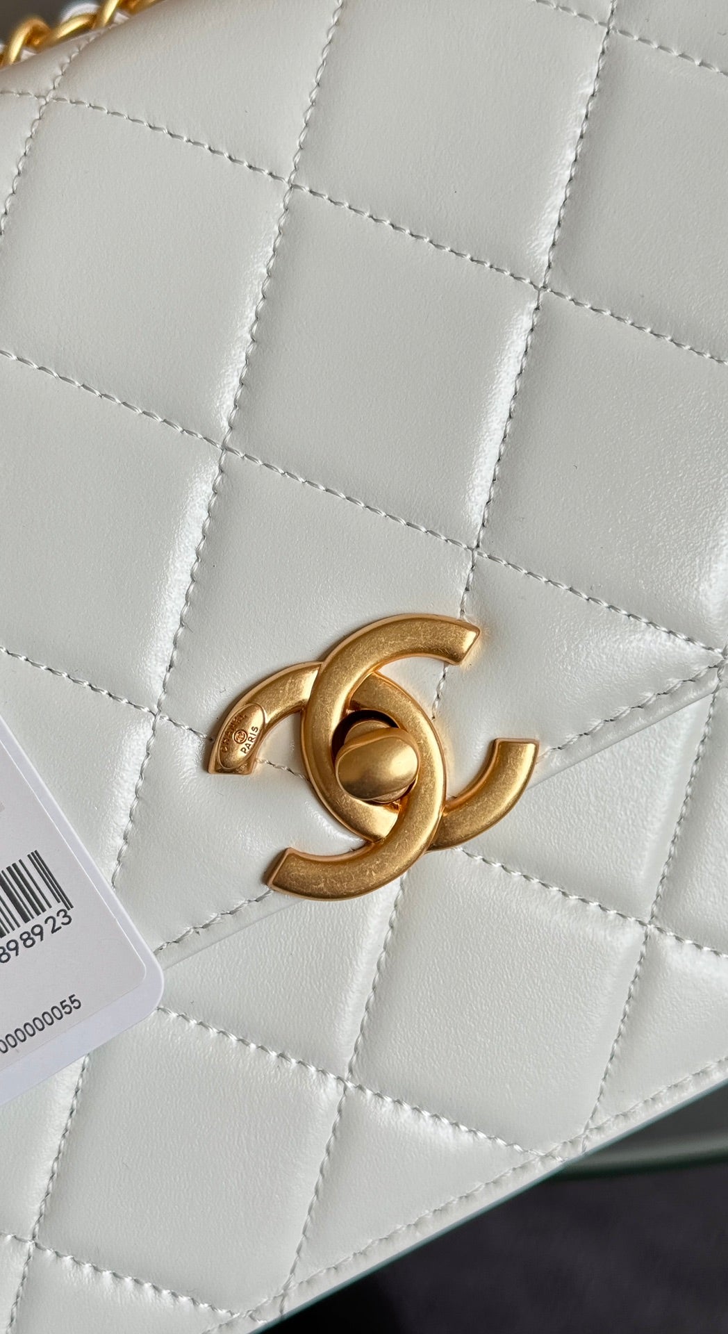 Mini Flap 19cm White Lambskin Gold Hardware mysite