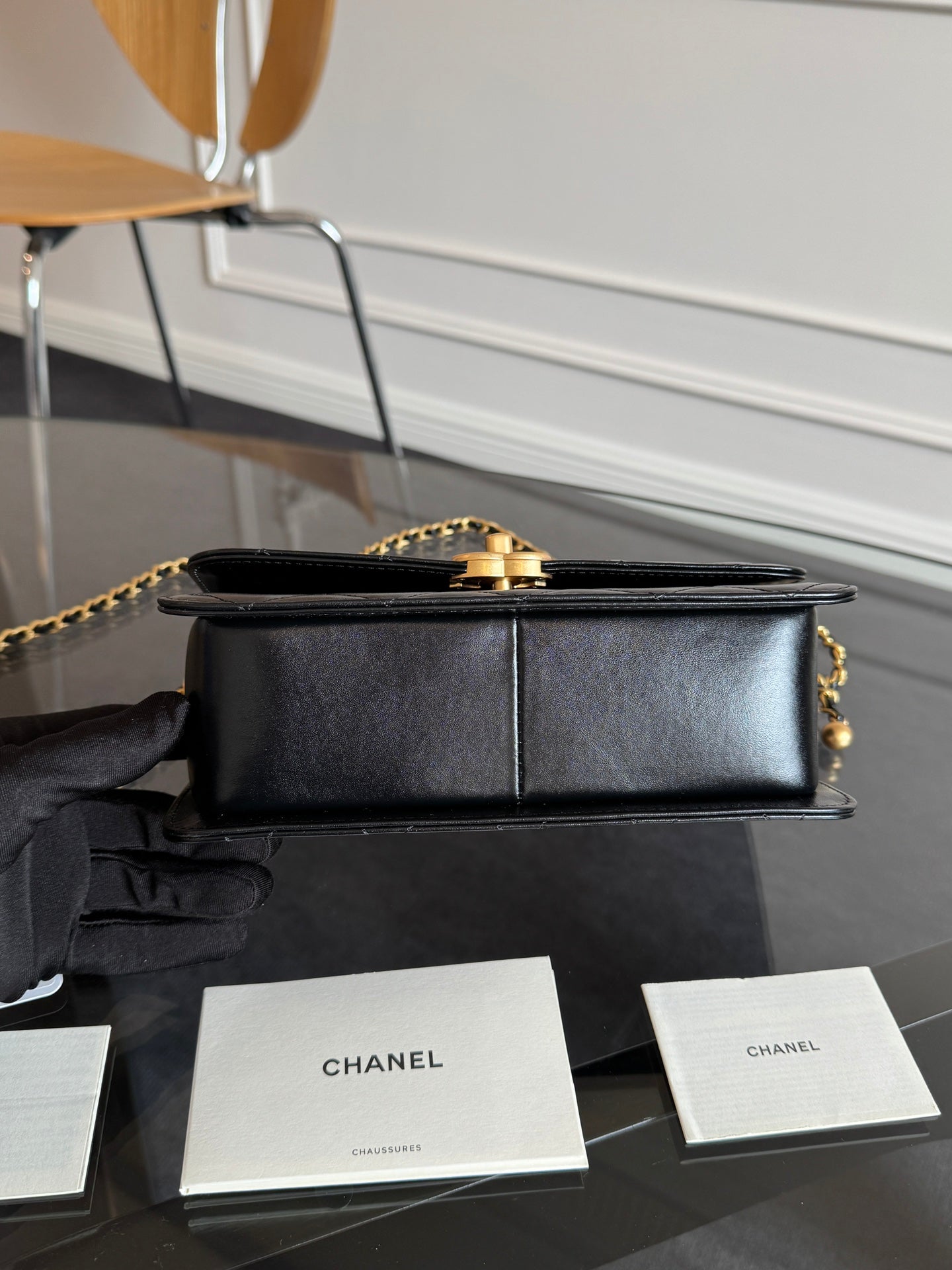 Mini Flap 22cm Black Lambskin Gold Hardware mysite