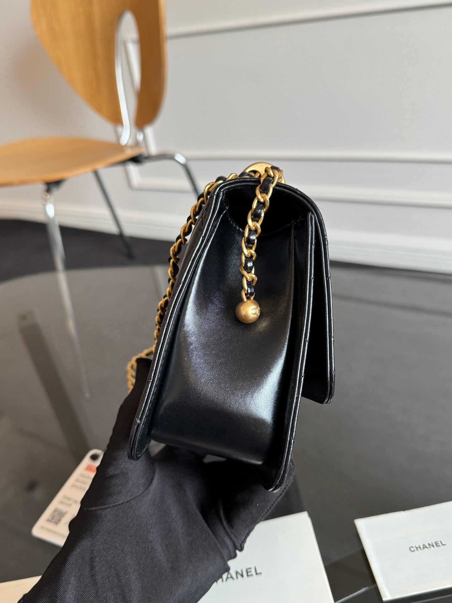 Mini Flap 22cm Black Lambskin Gold Hardware mysite