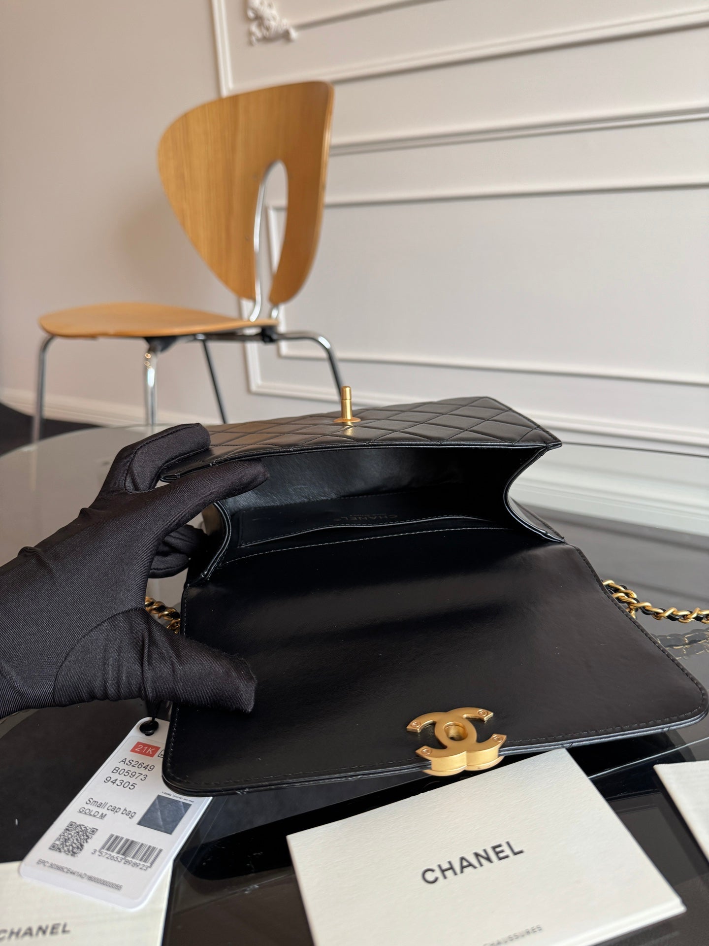 Mini Flap 22cm Black Lambskin Gold Hardware mysite