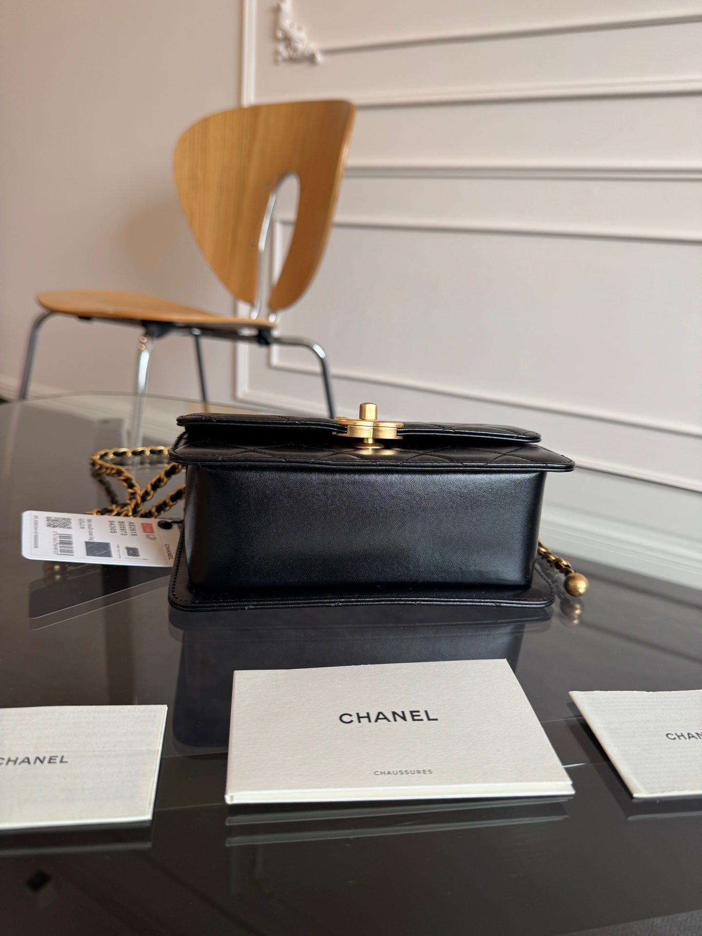 Mini Flap 19cm Black Lambskin Gold Hardware mysite