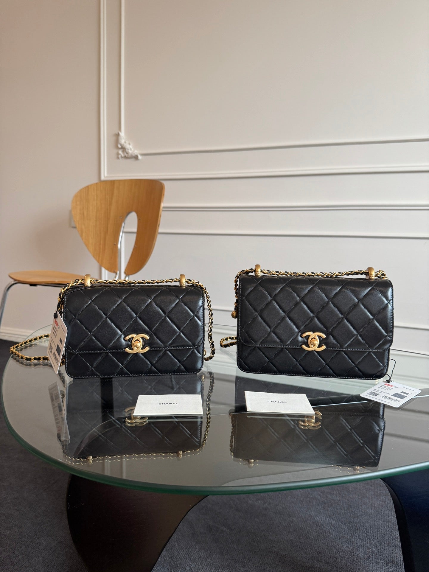 Mini Flap 19cm Black Lambskin Gold Hardware mysite
