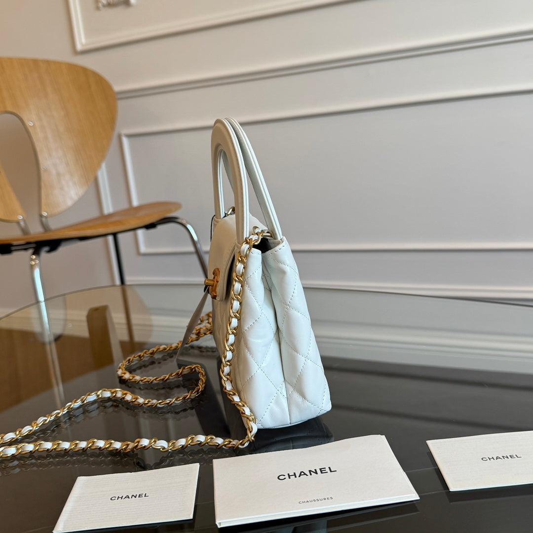 KELLY SHOPPING BAG 19 IN WHITE CALFSKIN GOLD HARDWARE mysite