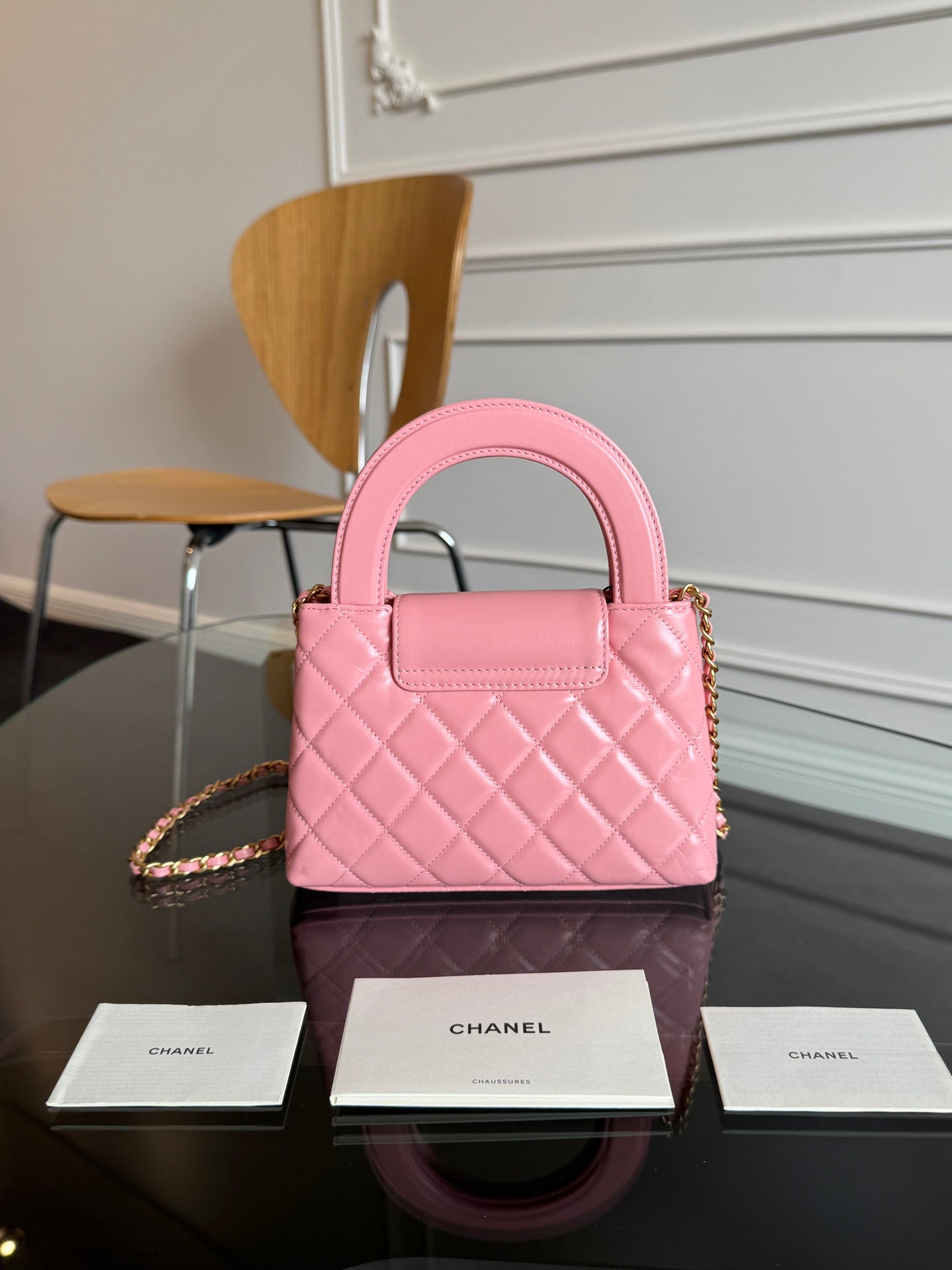 KELLY SHOPPING BAG 19 IN SALMON PINK CALFSKIN GOLD HARDWARE mysite