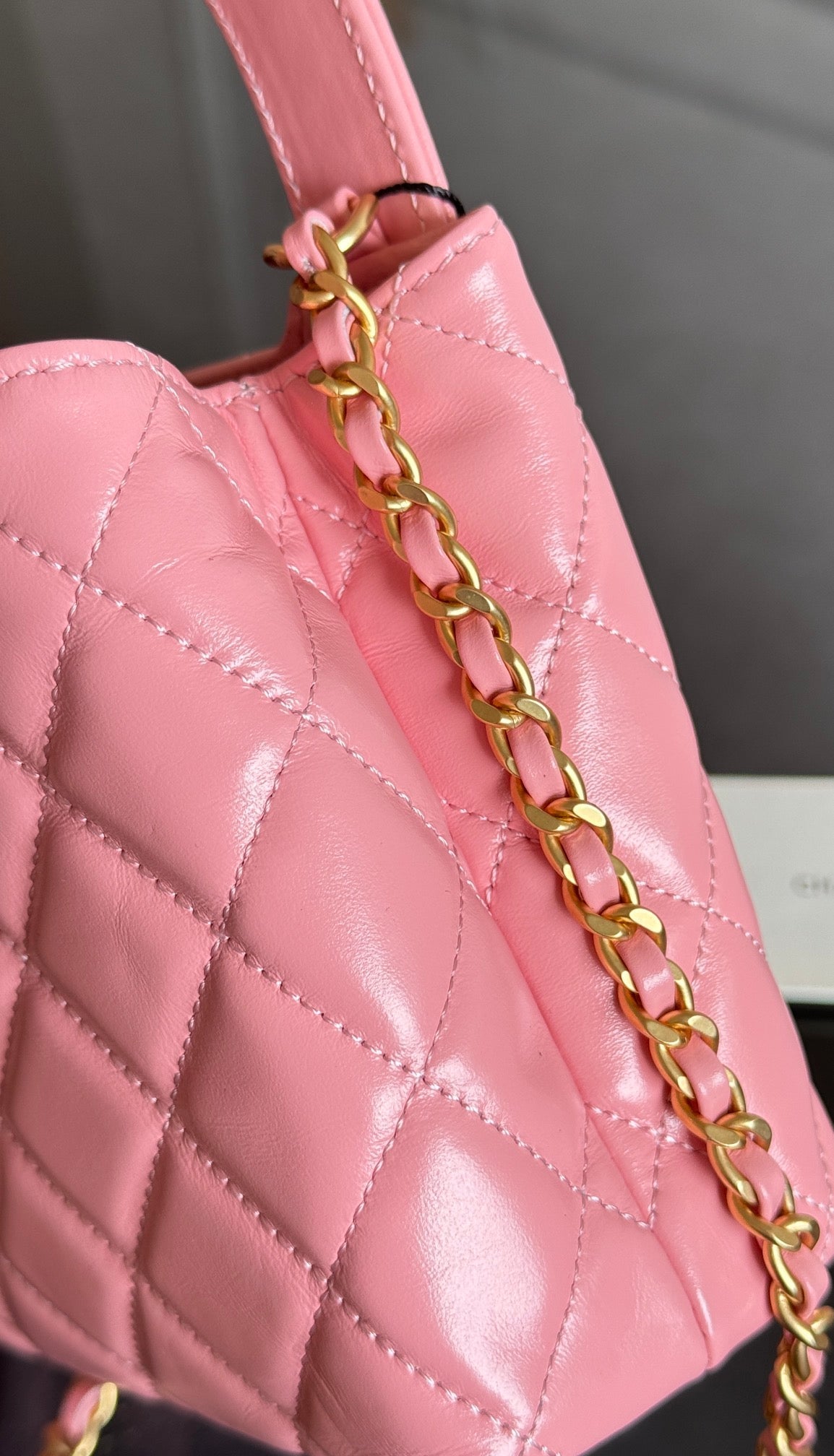 KELLY SHOPPING BAG 19 IN SALMON PINK CALFSKIN GOLD HARDWARE mysite