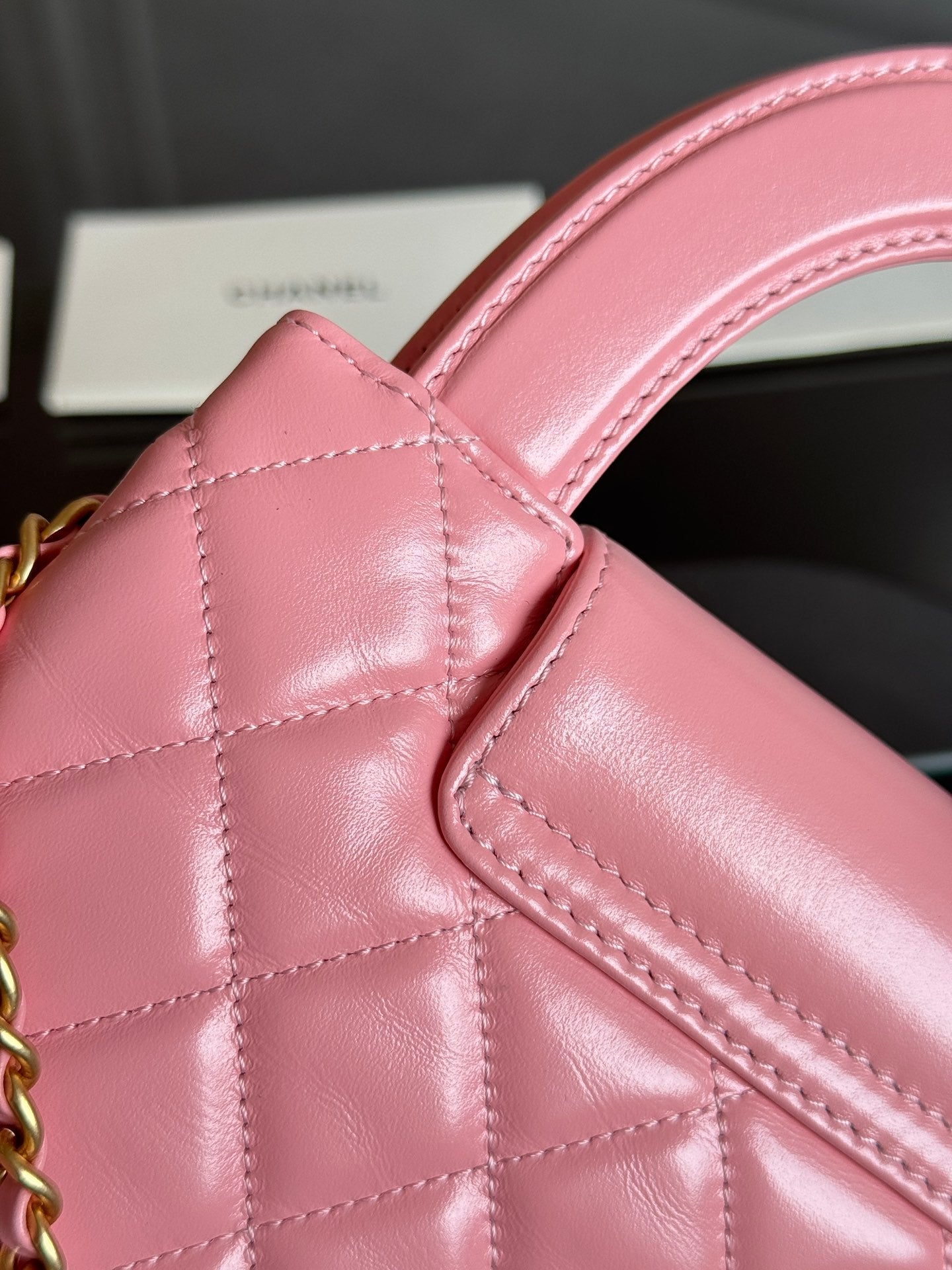 KELLY SHOPPING BAG 19 IN SALMON PINK CALFSKIN GOLD HARDWARE mysite