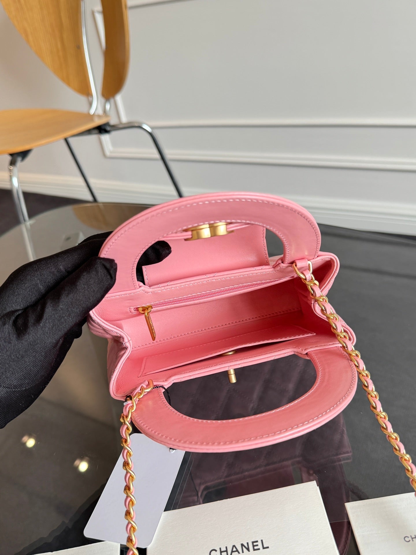 KELLY SHOPPING BAG 19 IN SALMON PINK CALFSKIN GOLD HARDWARE mysite