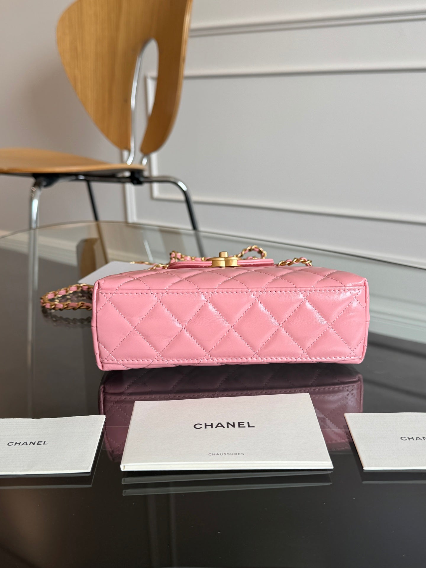 KELLY SHOPPING BAG 19 IN SALMON PINK CALFSKIN GOLD HARDWARE mysite