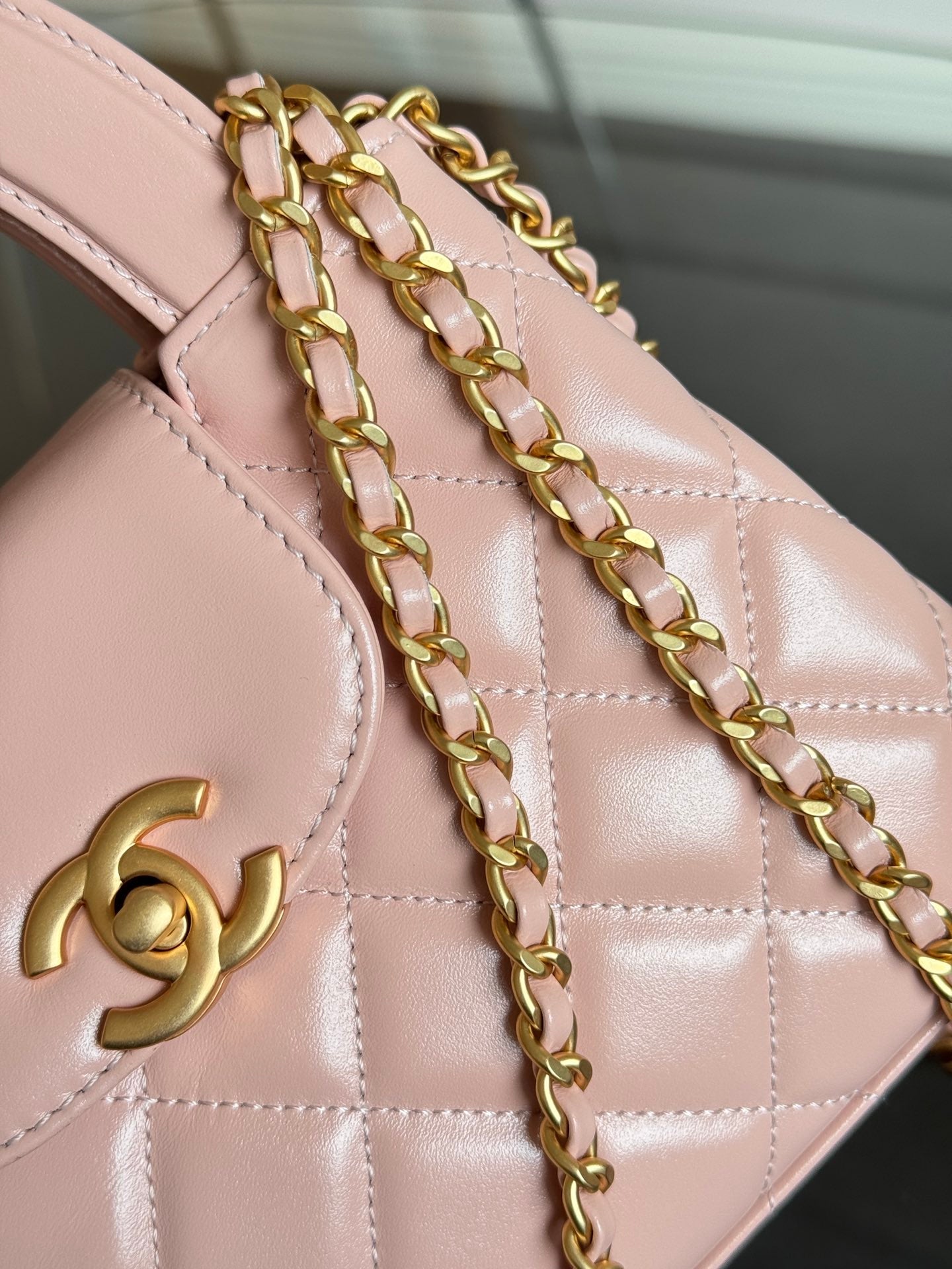 KELLY SHOPPING BAG 19 IN LIGHT PINK CALFSKIN GOLD HARDWARE mysite