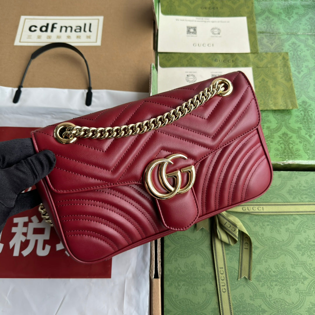 gg marmont 26cm dark red calfskin gold hardware mysite