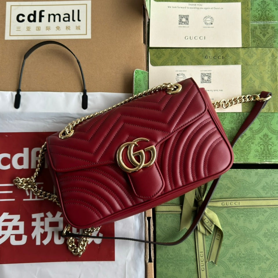 gg marmont 26cm dark red calfskin gold hardware mysite