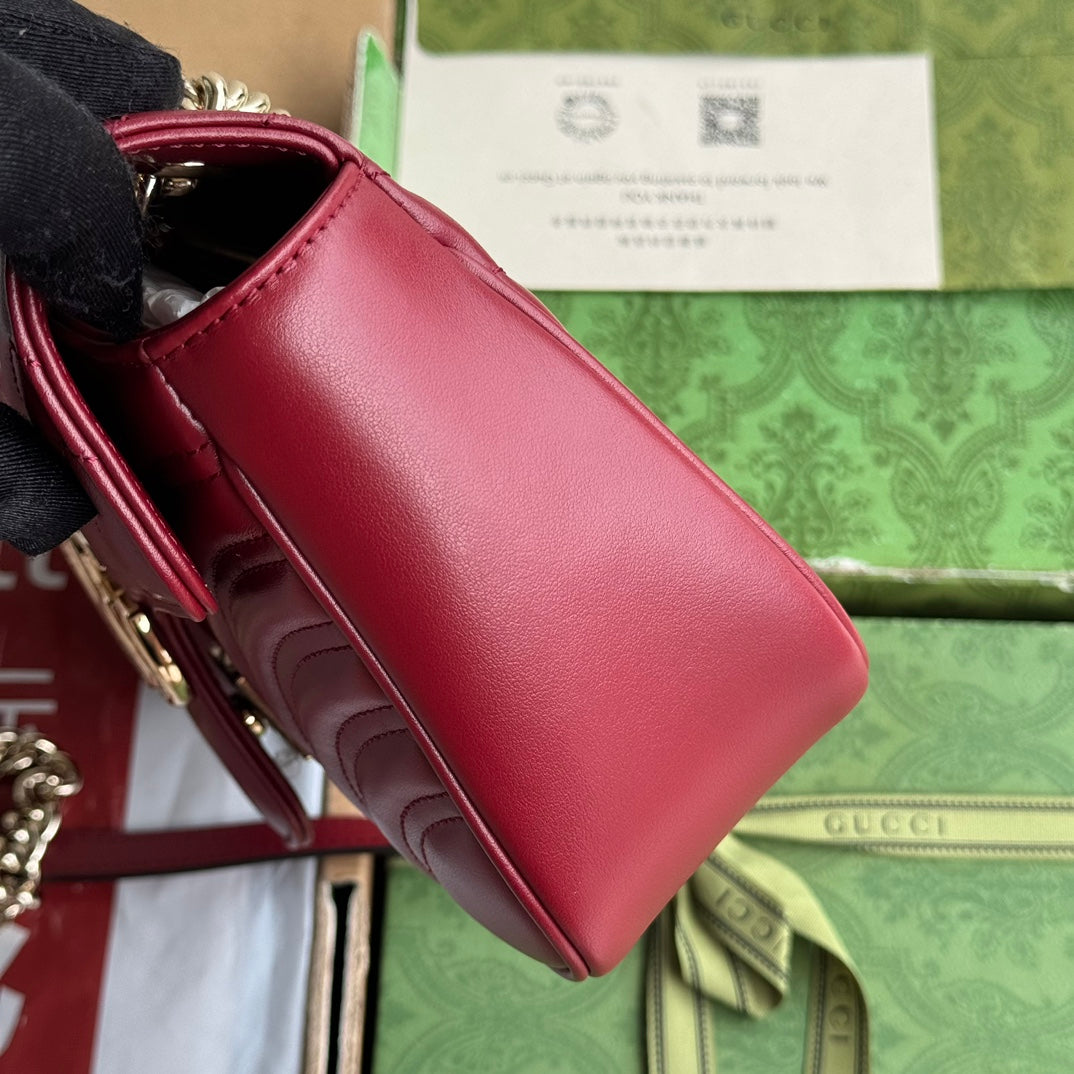 gg marmont 26cm dark red calfskin gold hardware mysite