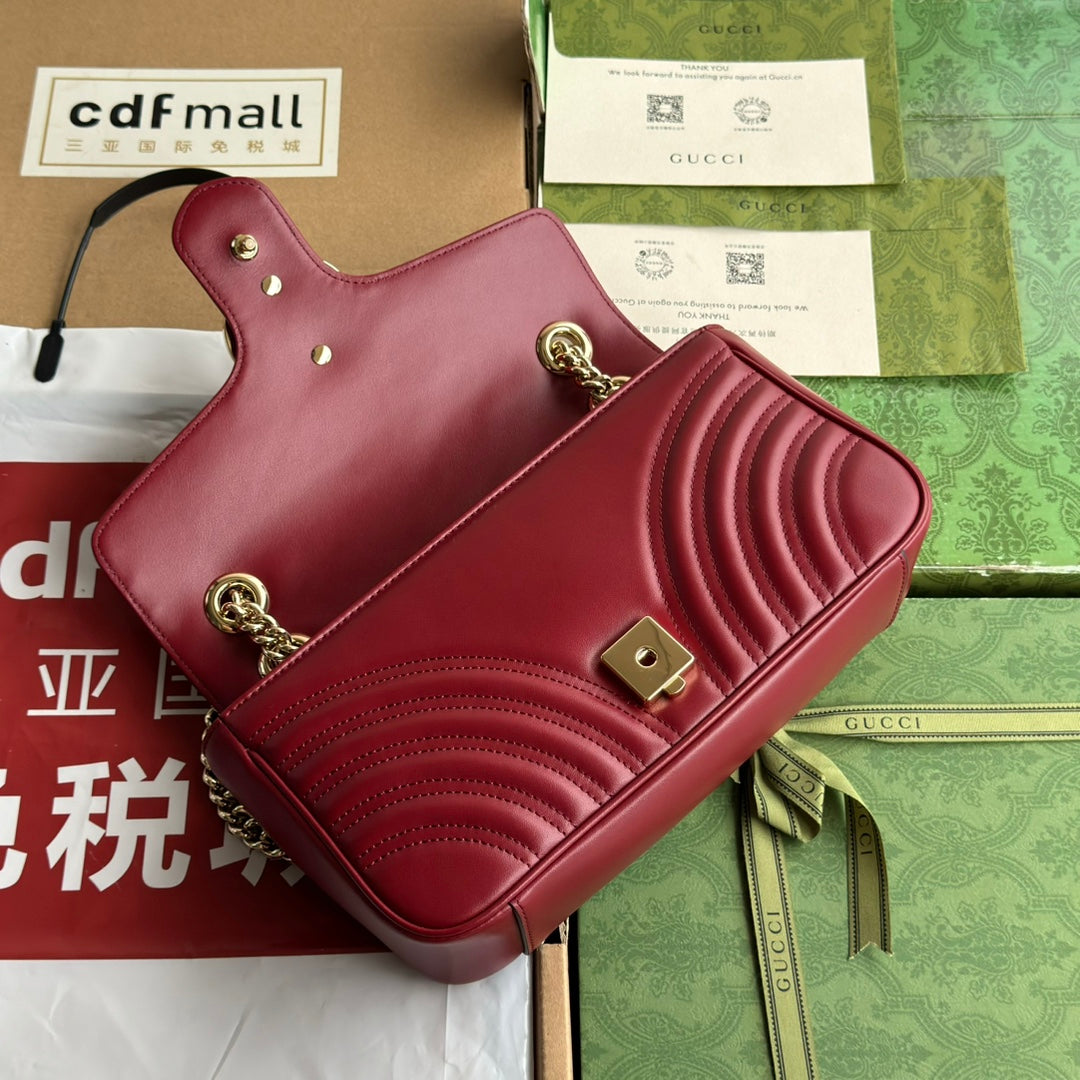 gg marmont 26cm dark red calfskin gold hardware mysite