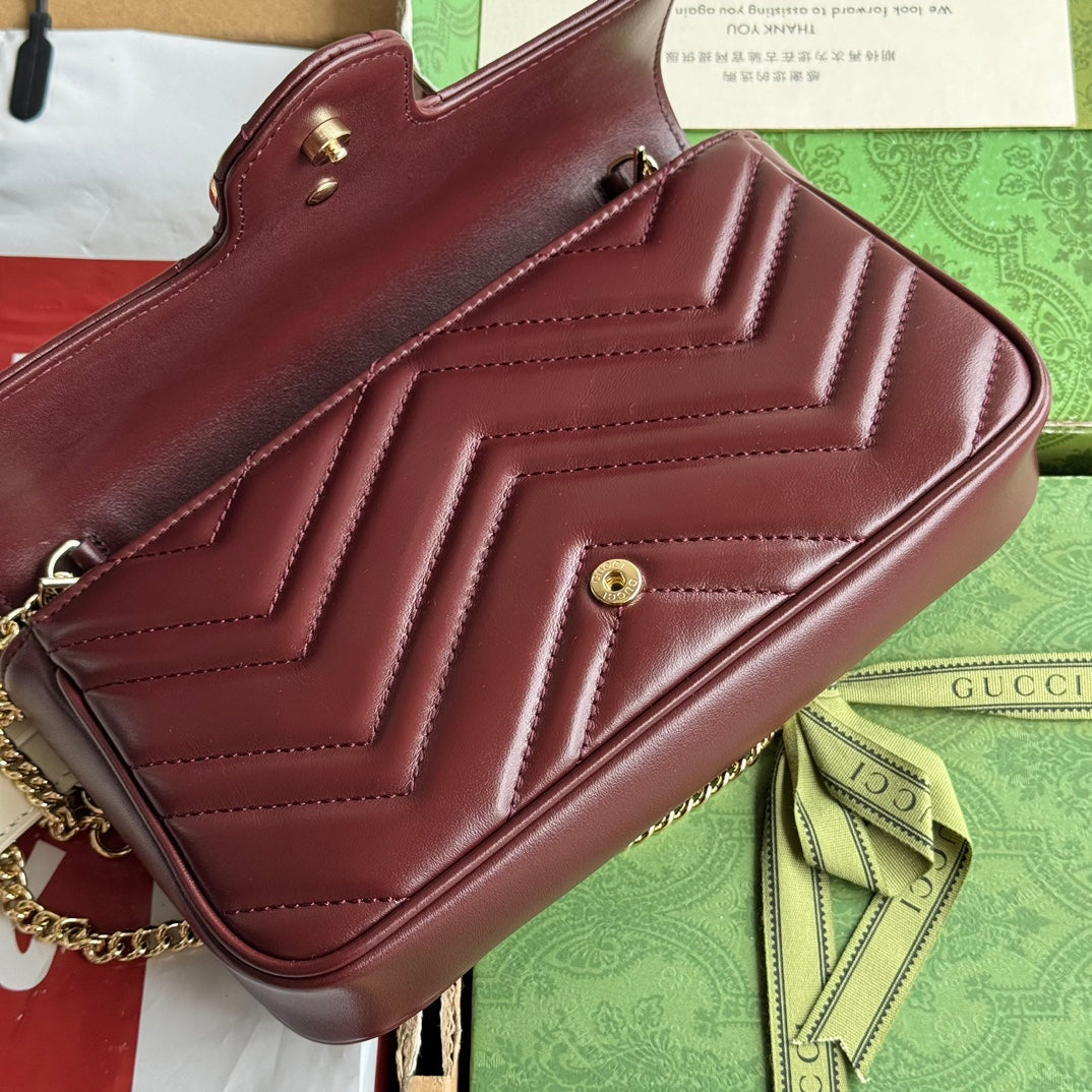 gg marmont 26cm cherry red calfskin gold hardware mysite