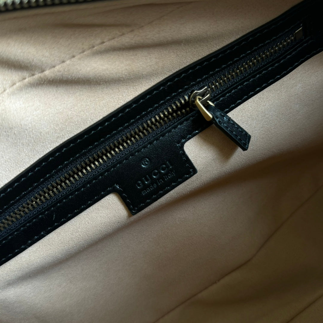 gg marmont medium top handle 35cm black calfskin gold hardware mysite