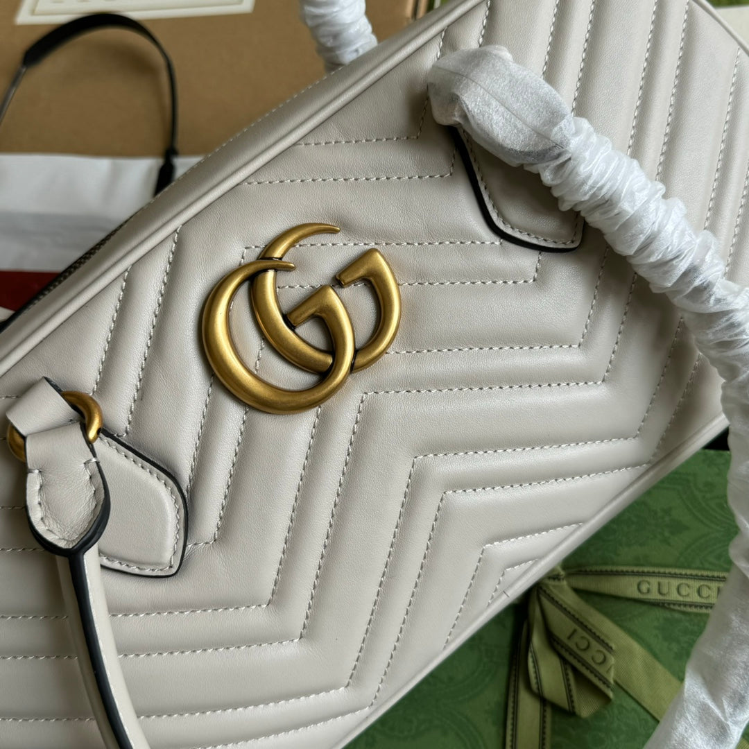 gg marmont medium top handle 35cm cream calfskin gold hardware mysite
