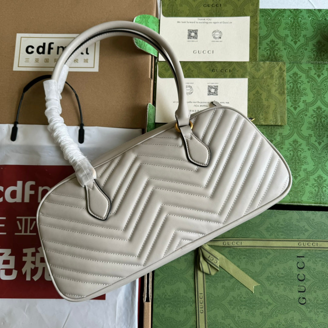 gg marmont medium top handle 35cm cream calfskin gold hardware mysite