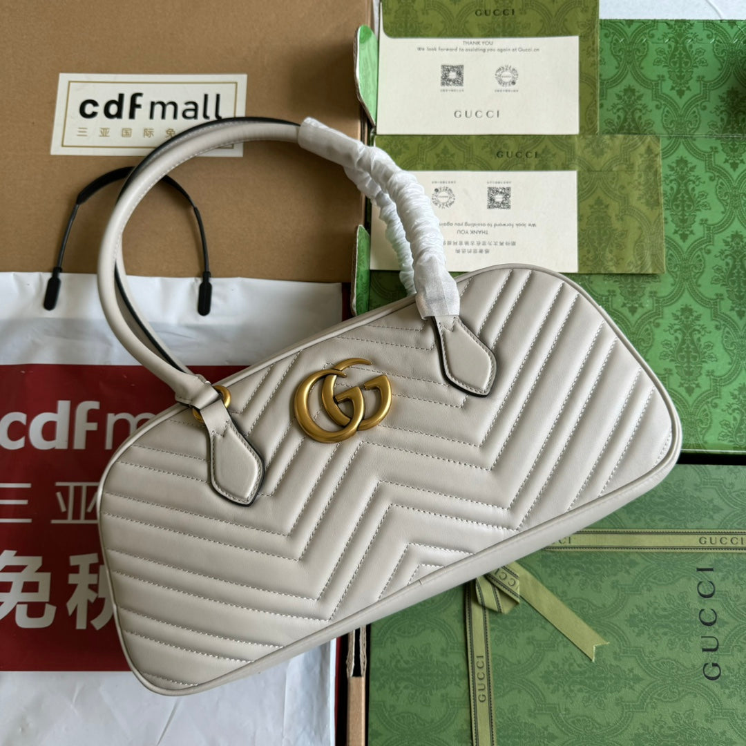 gg marmont medium top handle 35cm cream calfskin gold hardware mysite