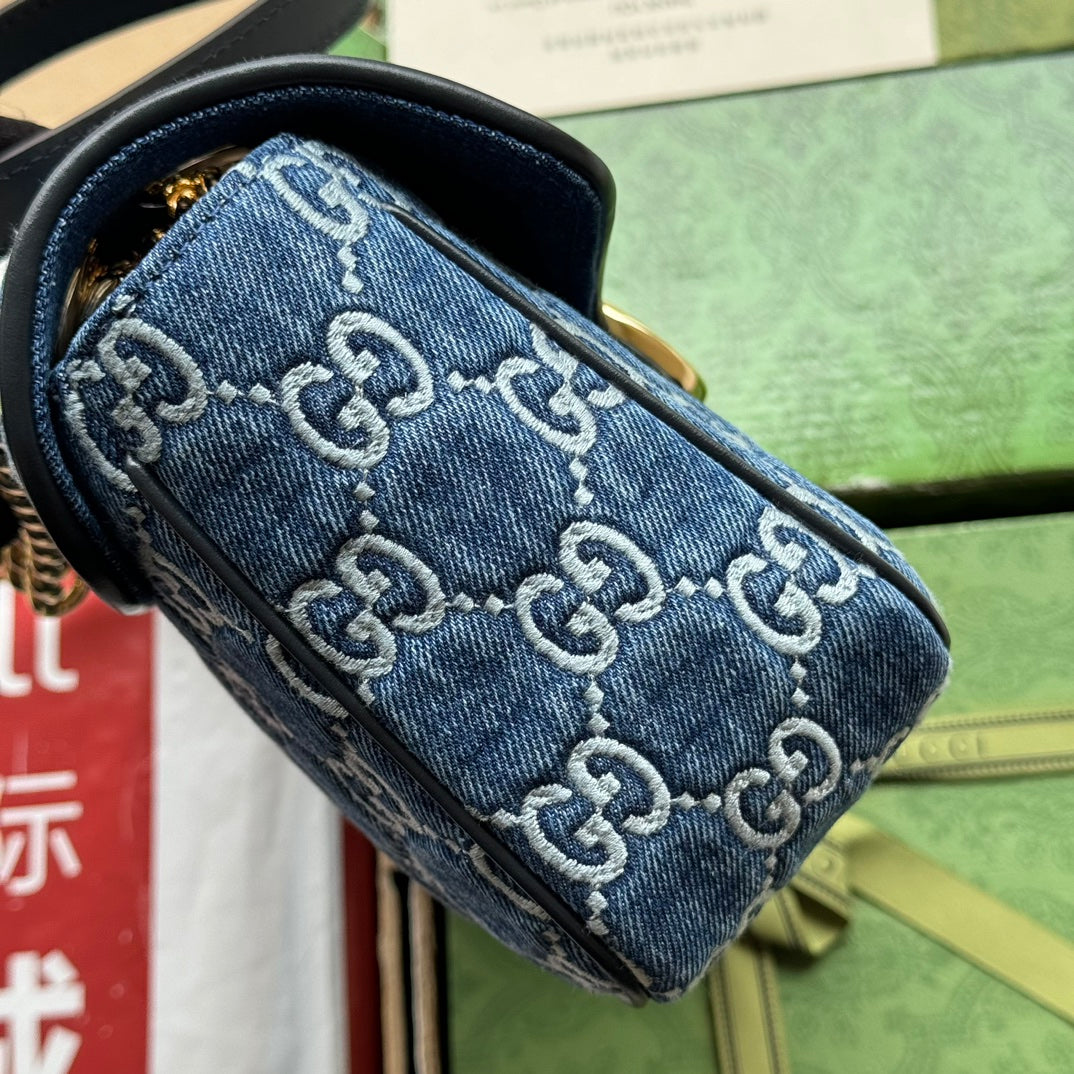 gg marmont 26cm blue monogram denim gold hardware mysite