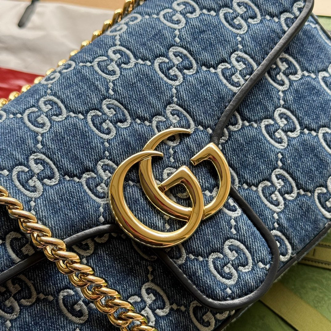 gg marmont 26cm blue monogram denim gold hardware mysite