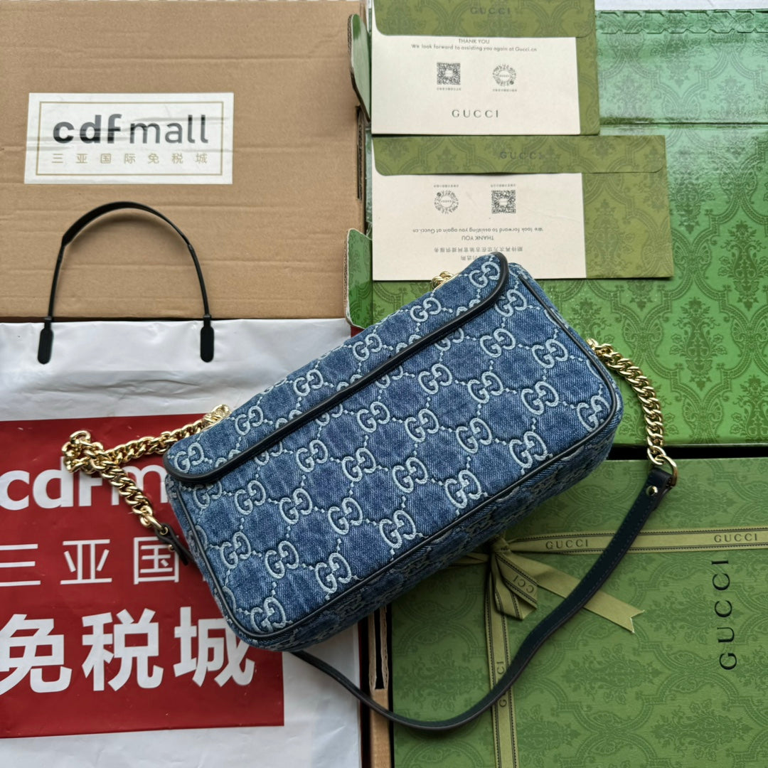 gg marmont 26cm blue monogram denim gold hardware mysite