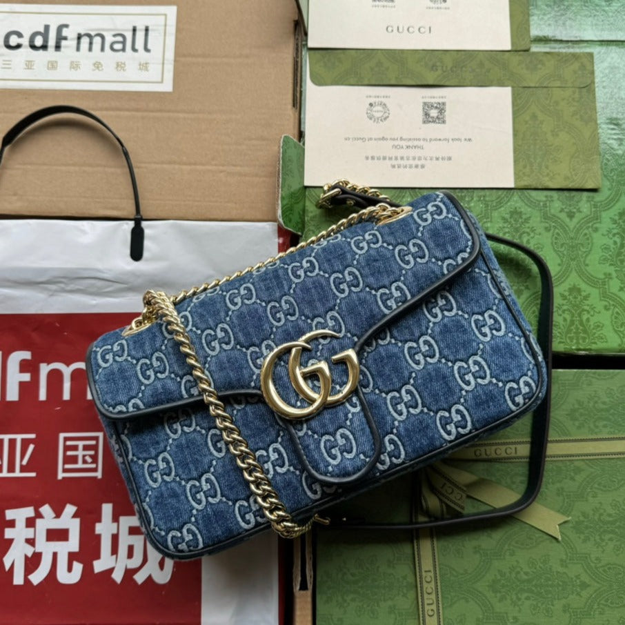 gg marmont 26cm blue monogram denim gold hardware mysite