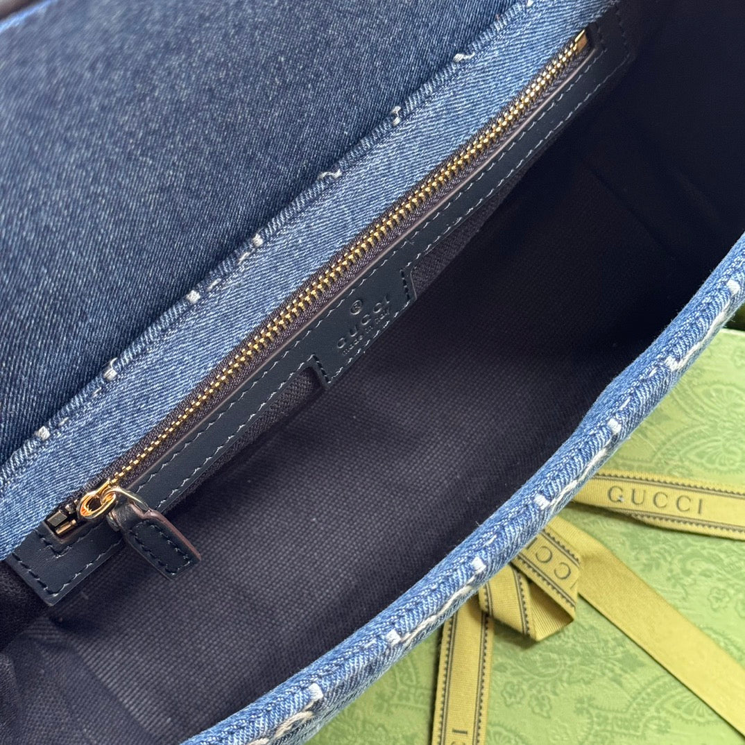 gg marmont 26cm blue monogram denim gold hardware mysite