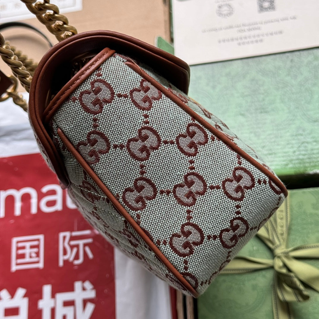 gg marmont 26cm chocolate blue monogram canvas gold hardware mysite