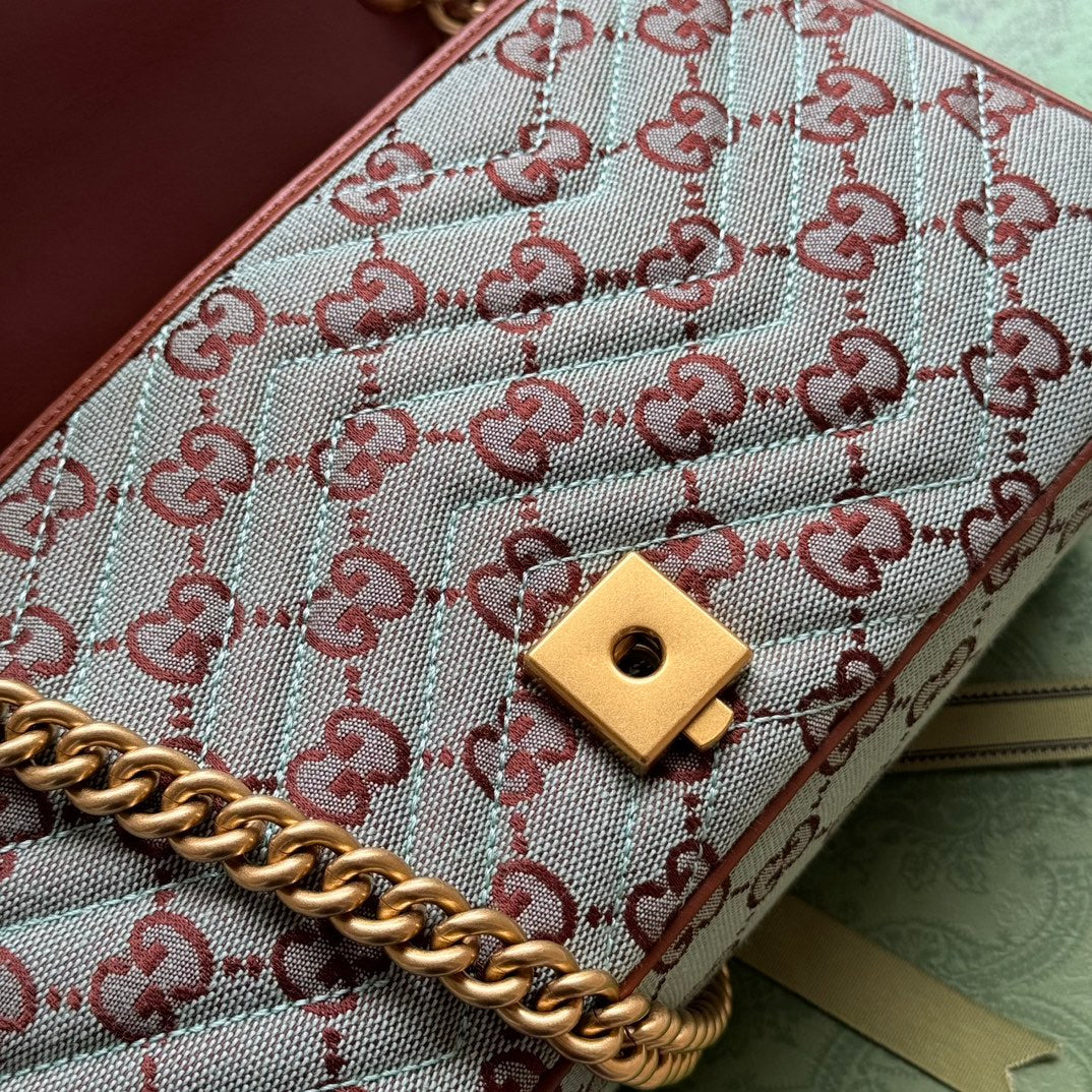 gg marmont 26cm chocolate blue monogram canvas gold hardware mysite