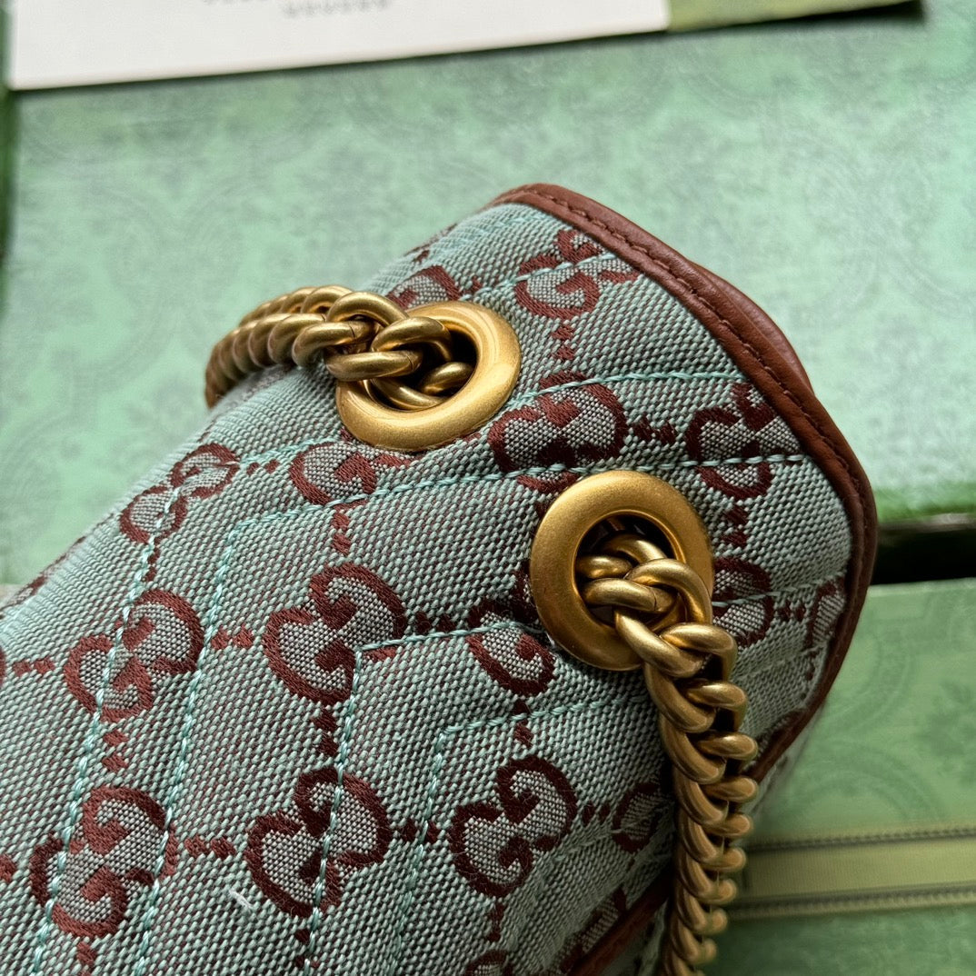 gg marmont 26cm chocolate blue monogram canvas gold hardware mysite