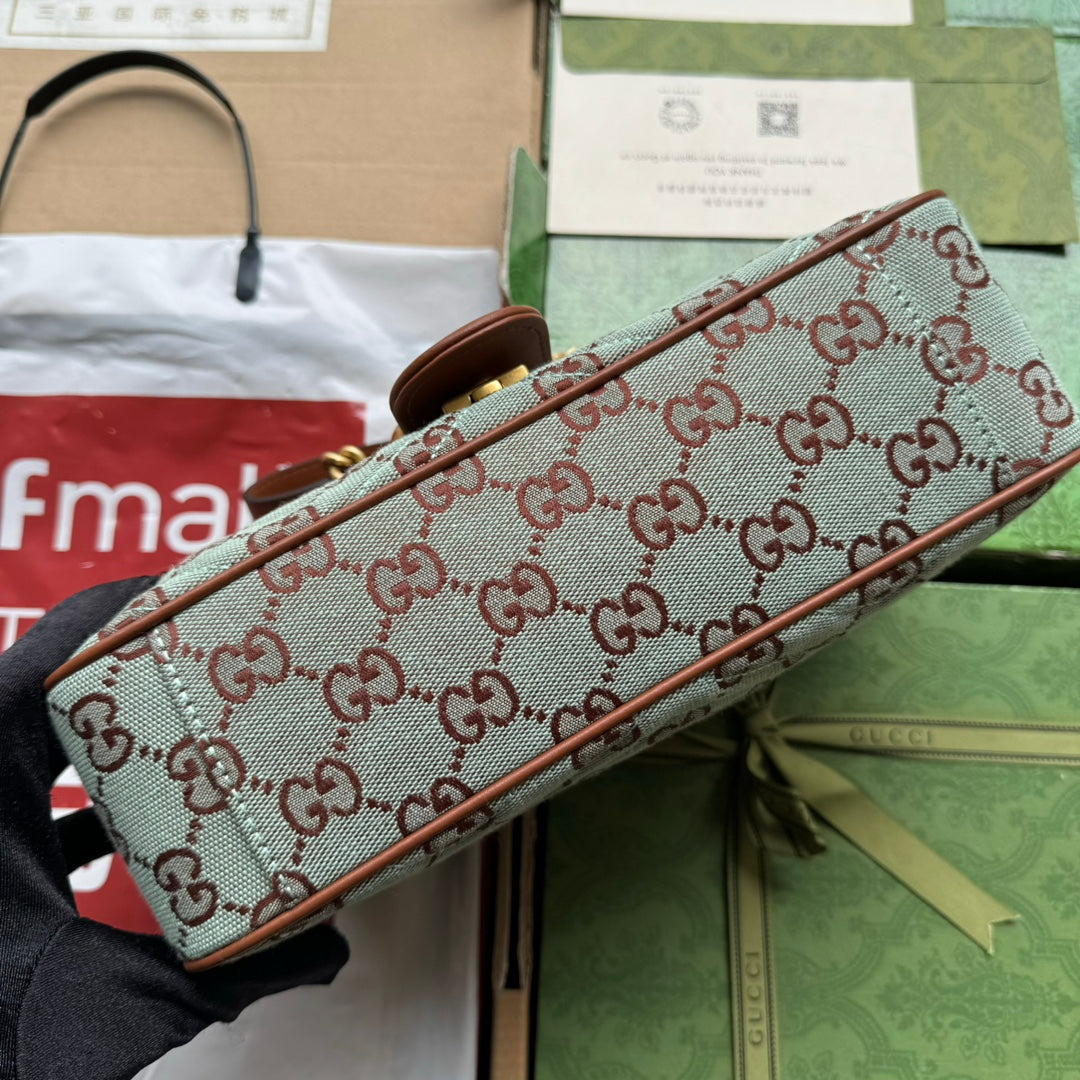 gg marmont 26cm chocolate blue monogram canvas gold hardware mysite