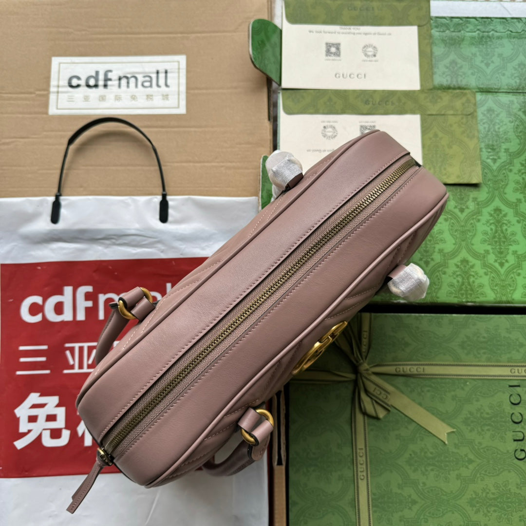 gg marmont medium top handle 35cm nude calfskin gold hardware mysite