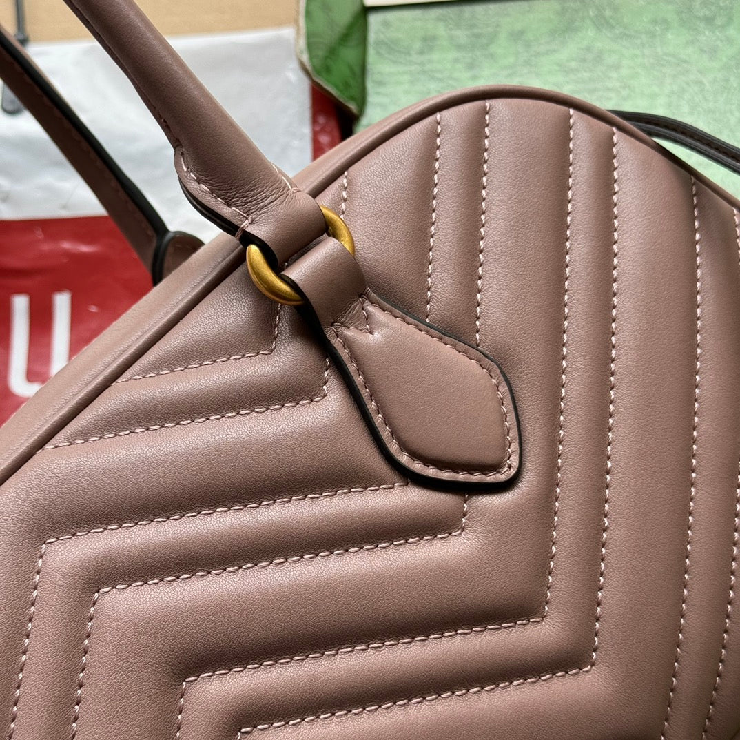 gg marmont medium top handle 35cm nude calfskin gold hardware mysite